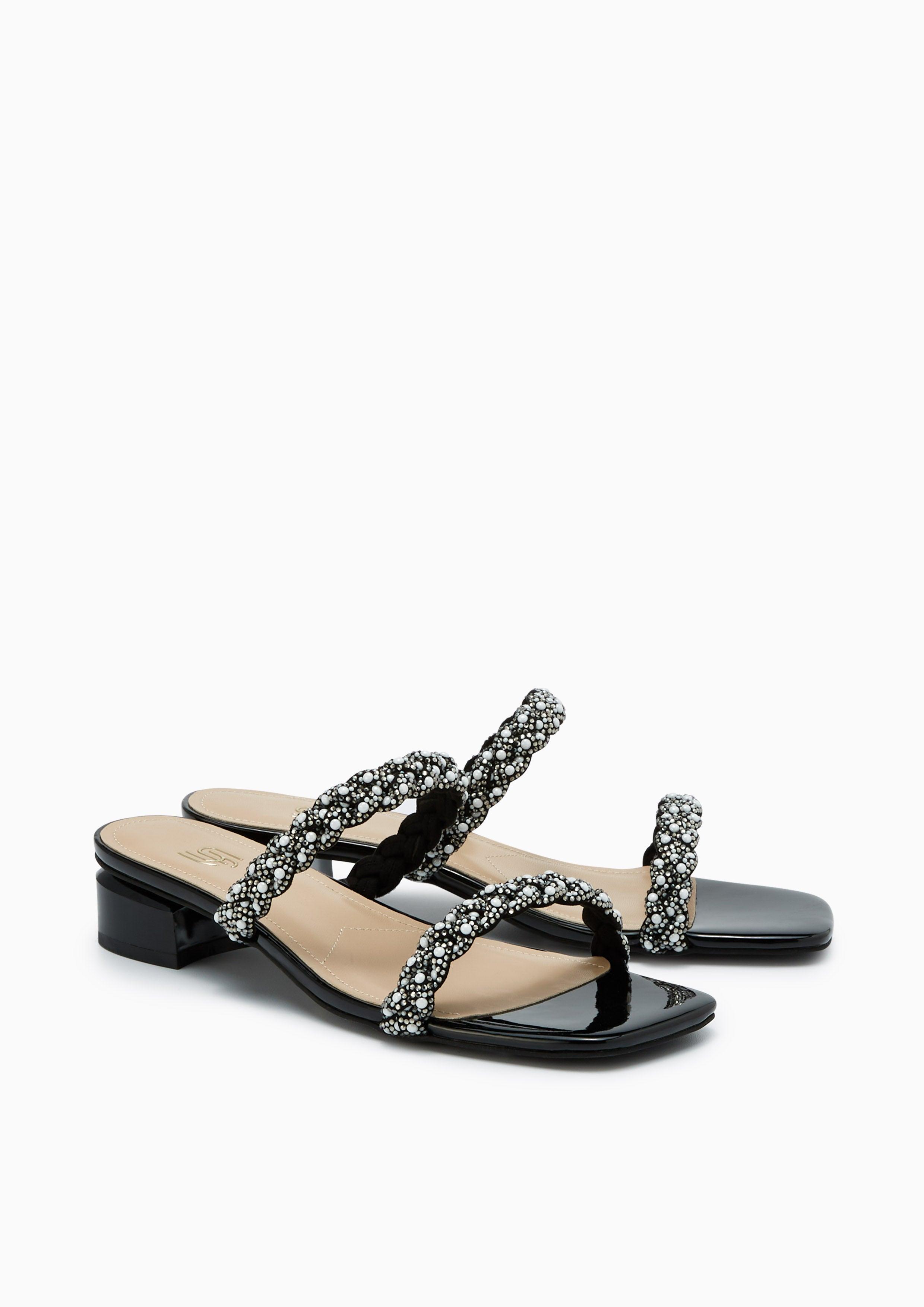 Promise Pearl Infinite Flats And Sandals - Black