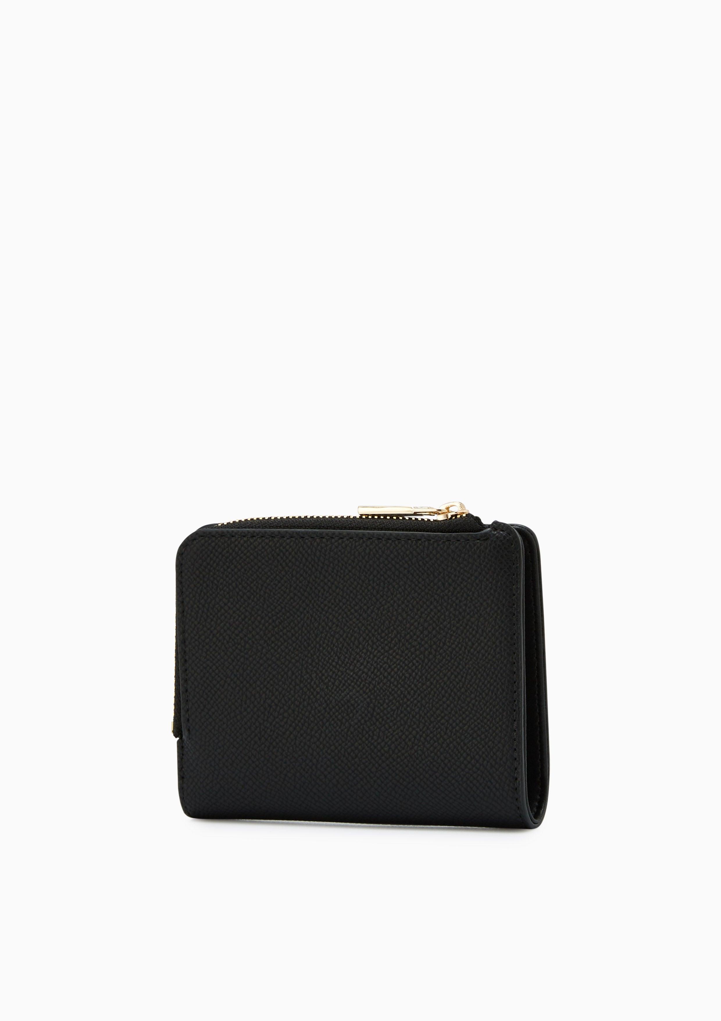 Double Zip Short Wallet - Black
