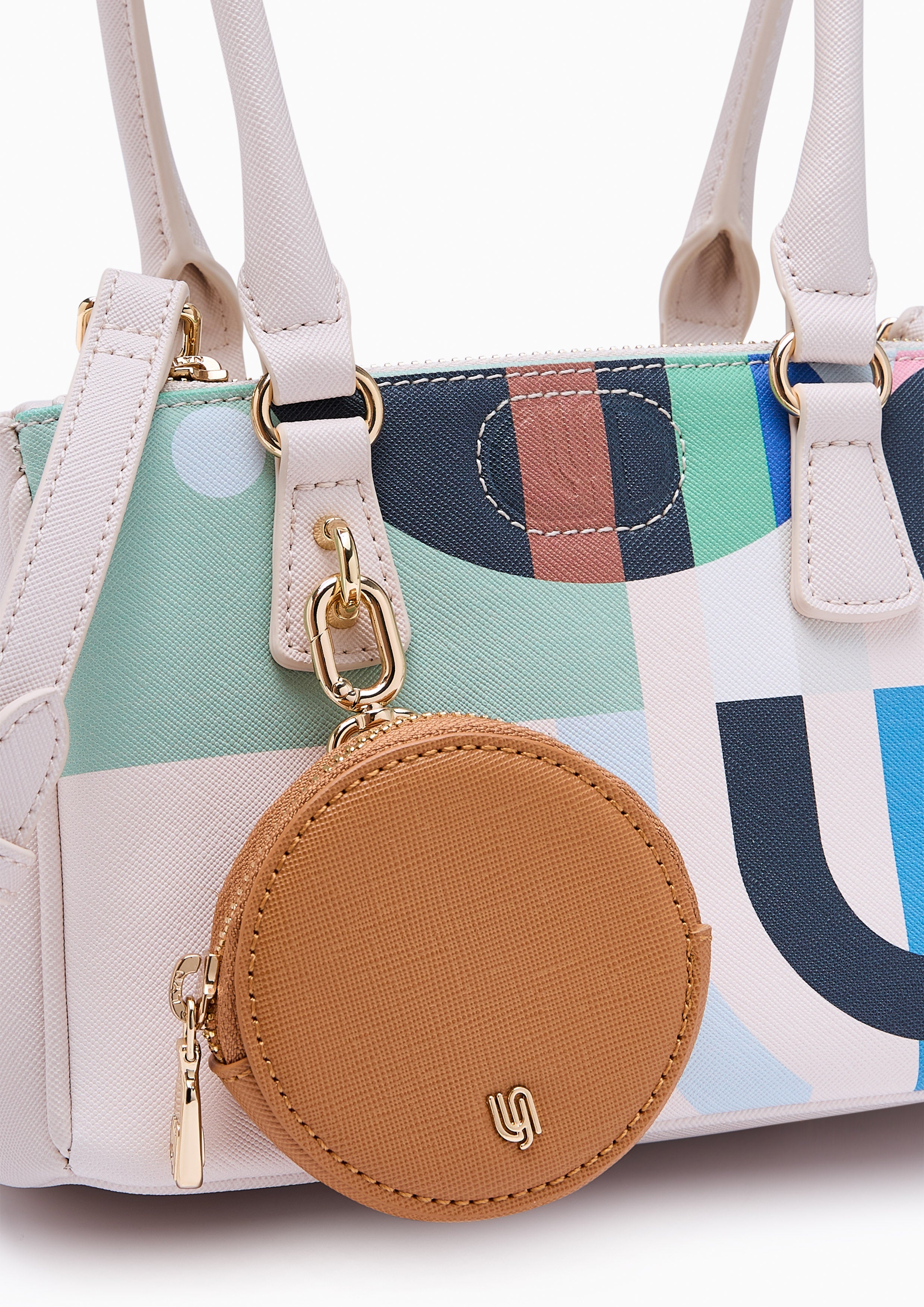 Maddie W/Pocket Shoulder Bag - Printed Ivory