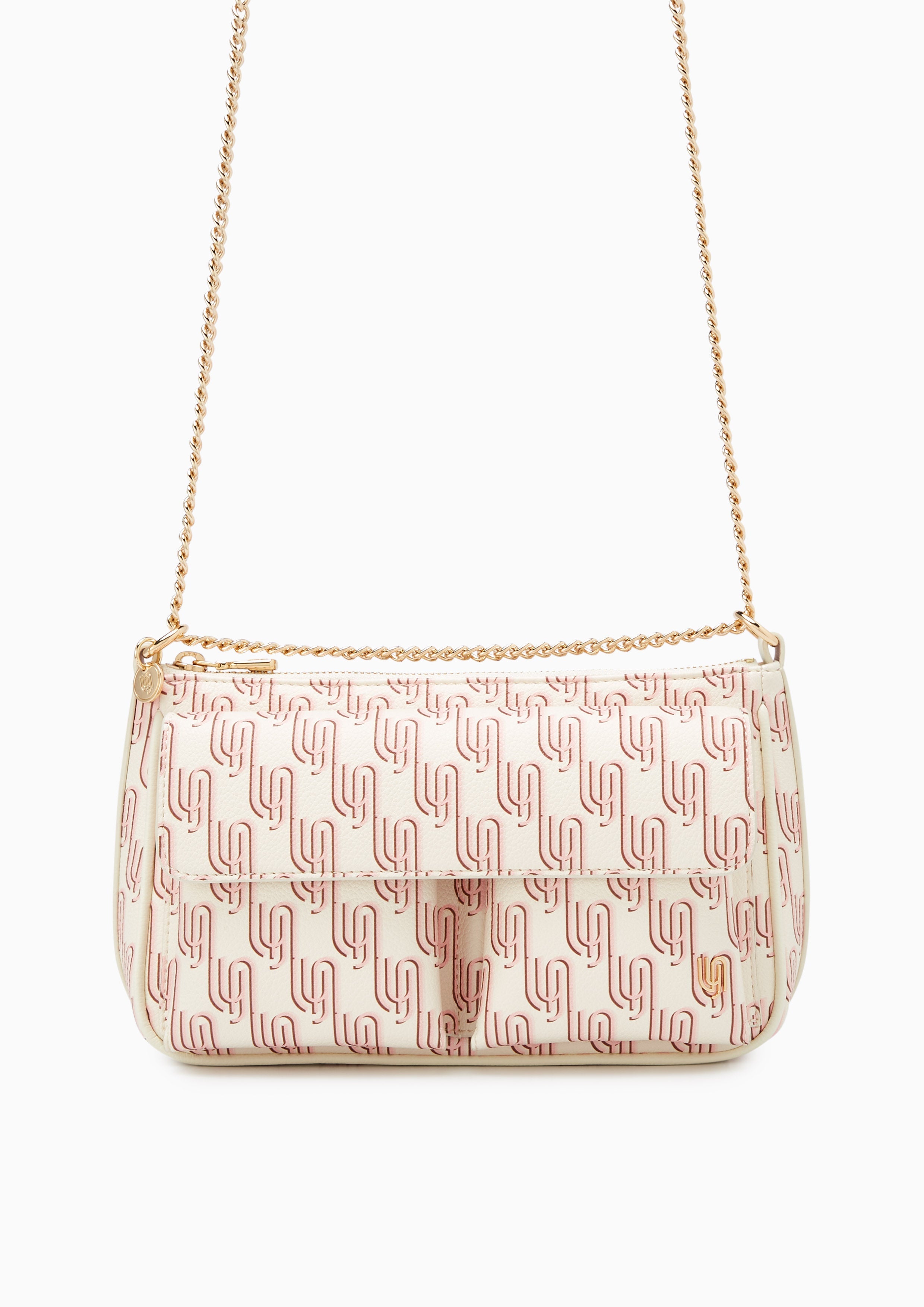 Noel Flap M Shoulder Bag - Printed Nude