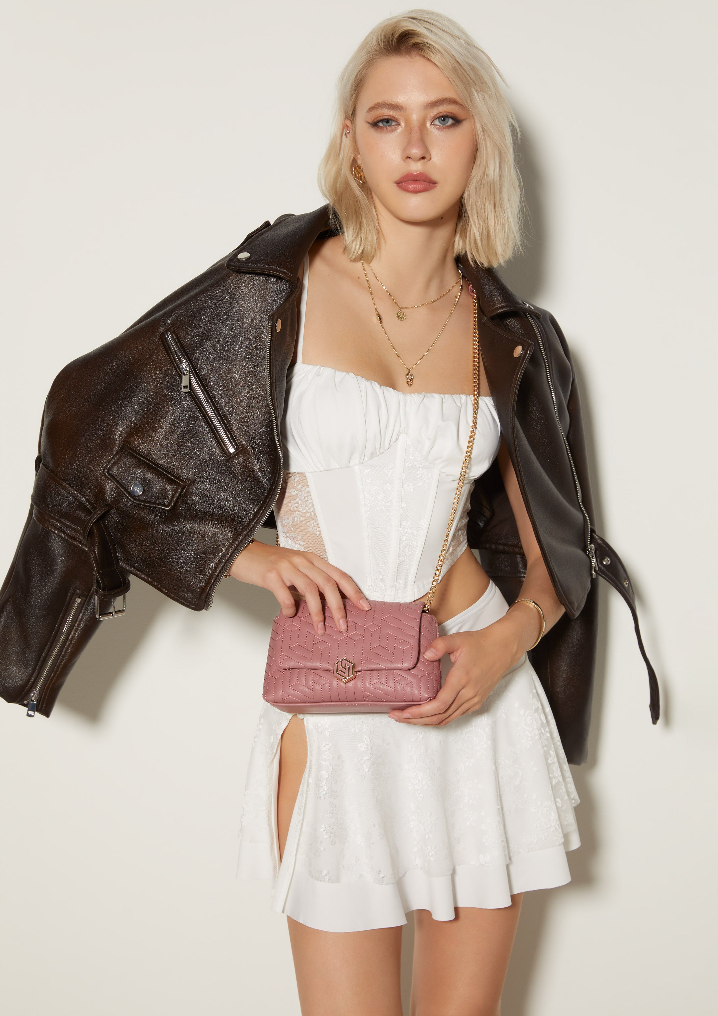 Giselle S Crossbody Bag - Dark Pink
