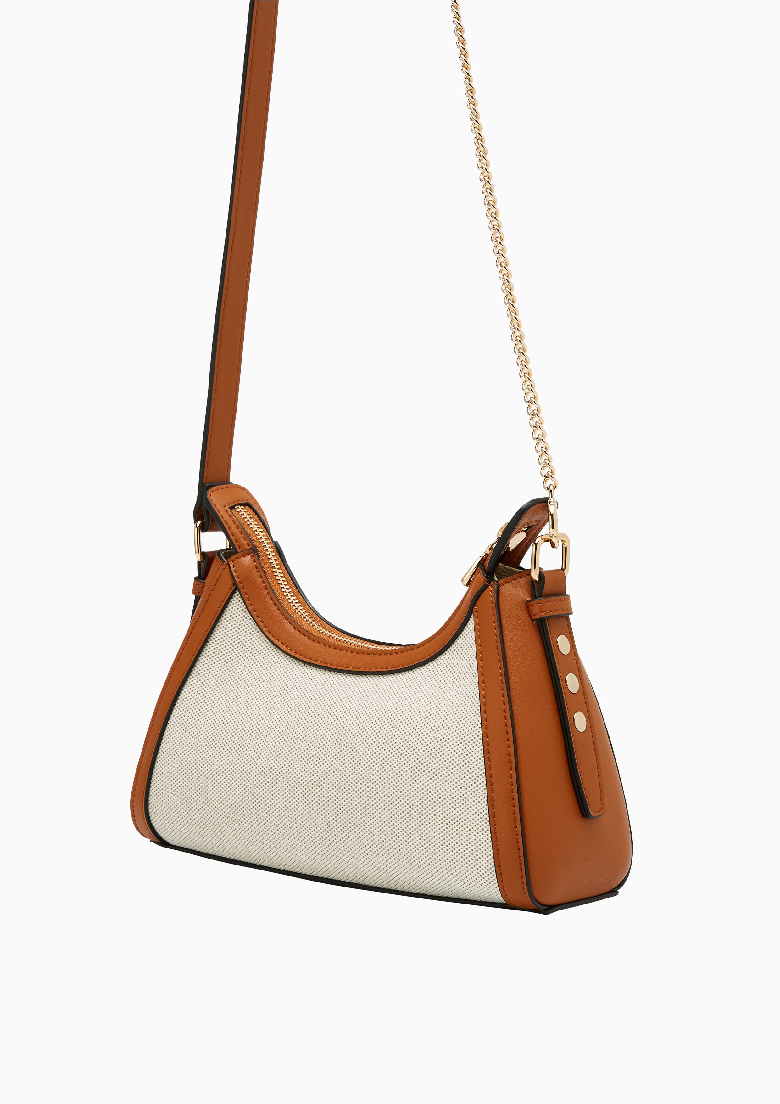 Giselle Canvas Shoulder Bag - Light Beige
