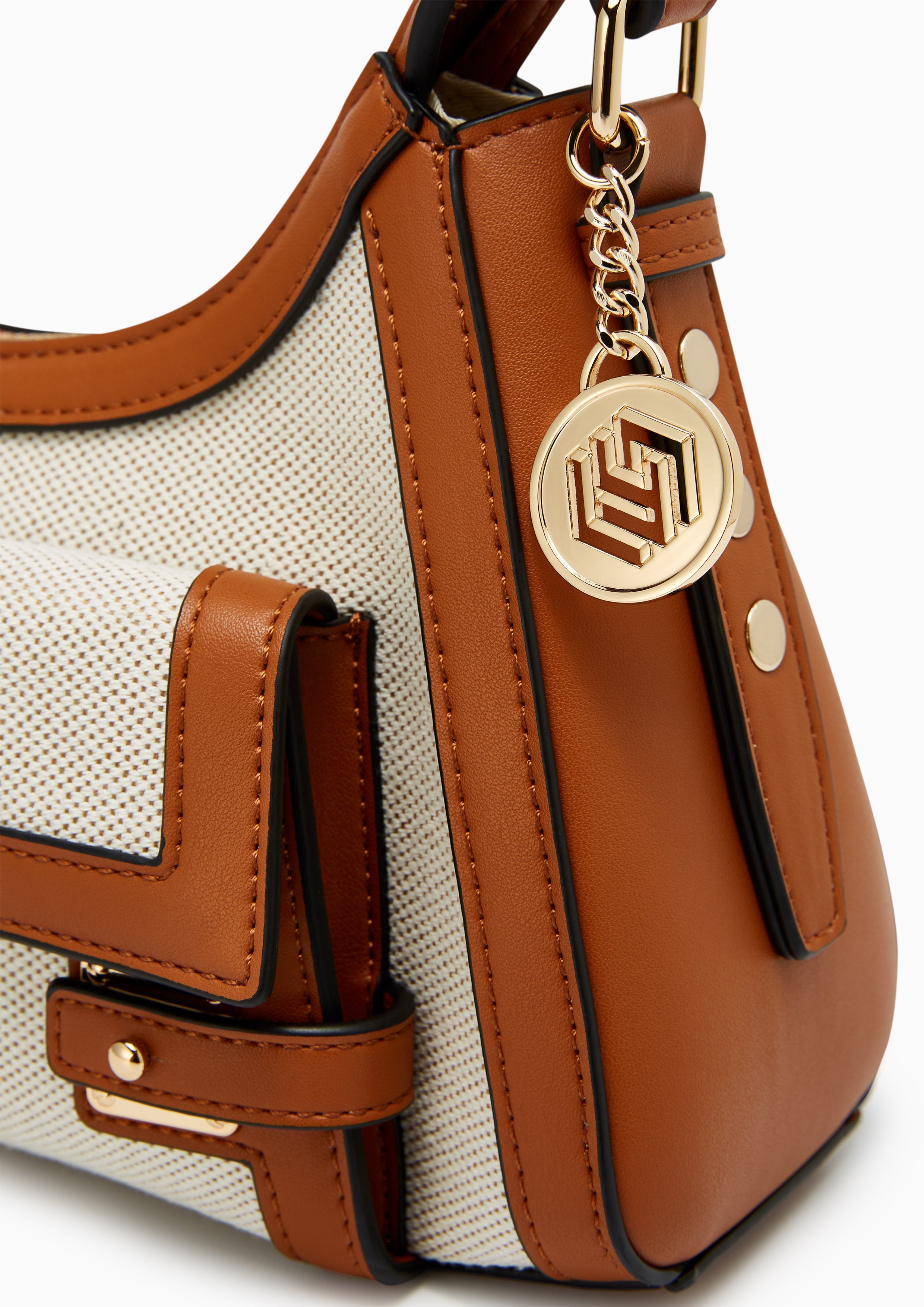 Giselle Canvas Shoulder Bag - Light Beige