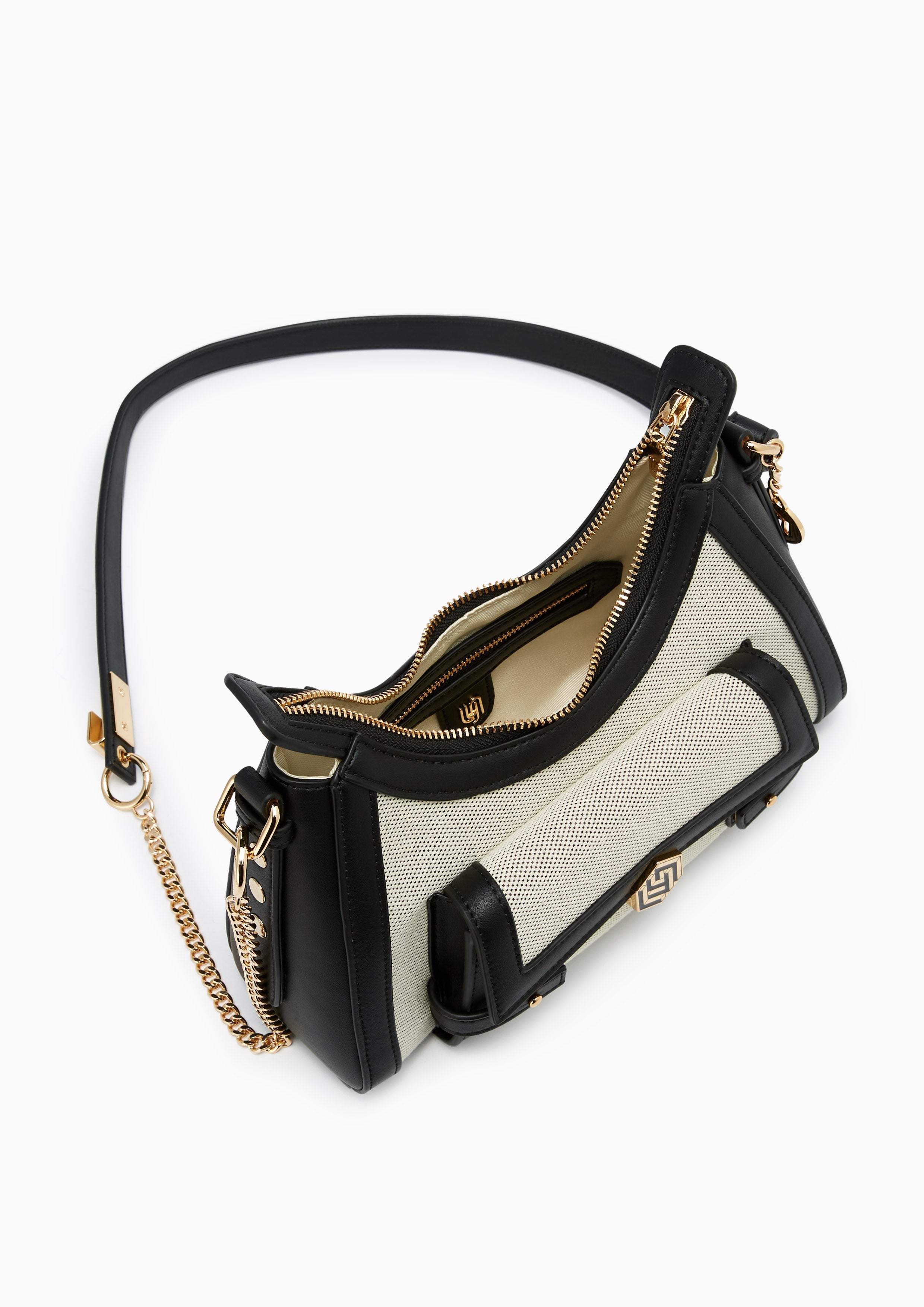 Giselle Canvas Shoulder Bag - Black