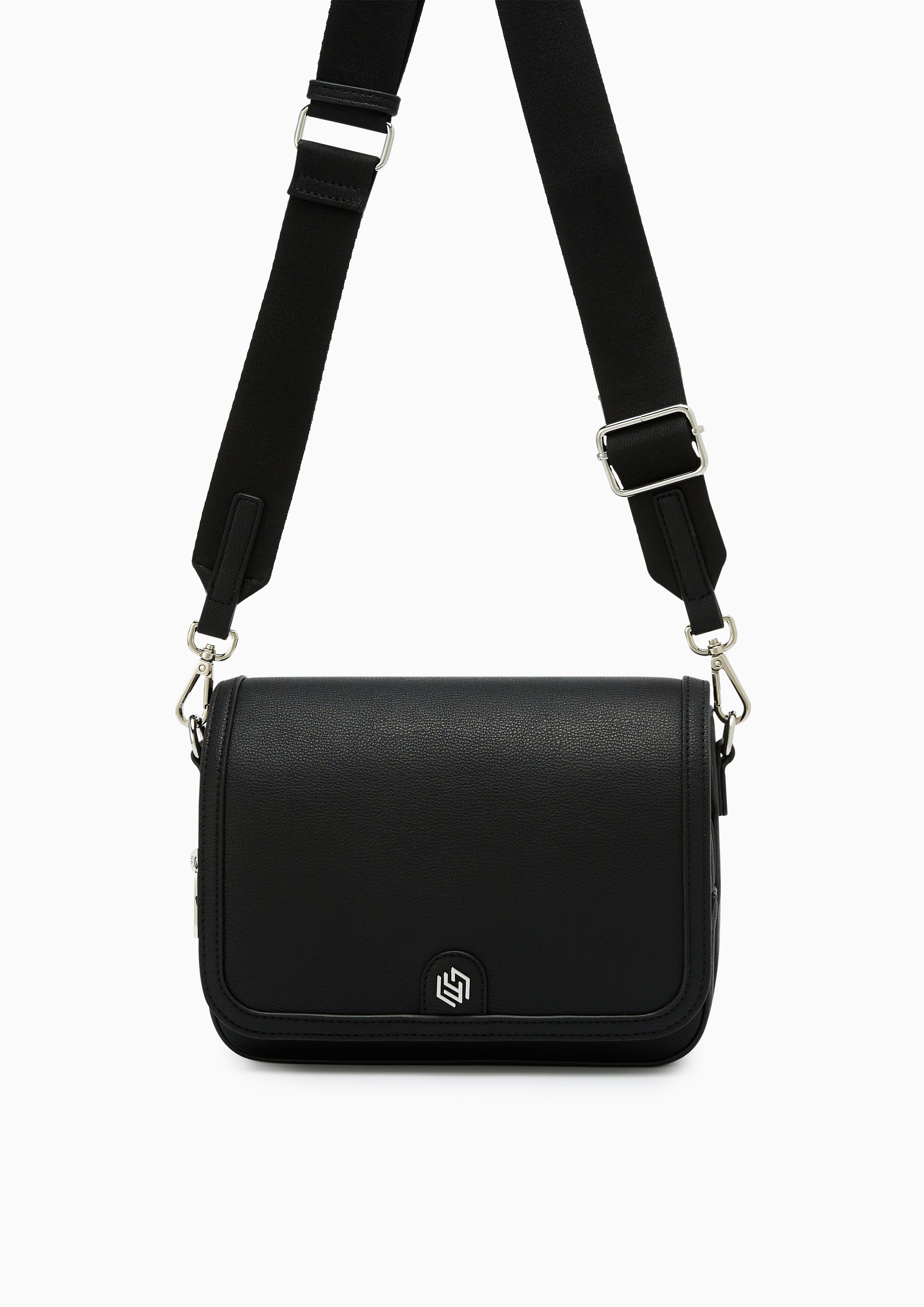 Dune Scape Messenger Crossbody Bag - Black