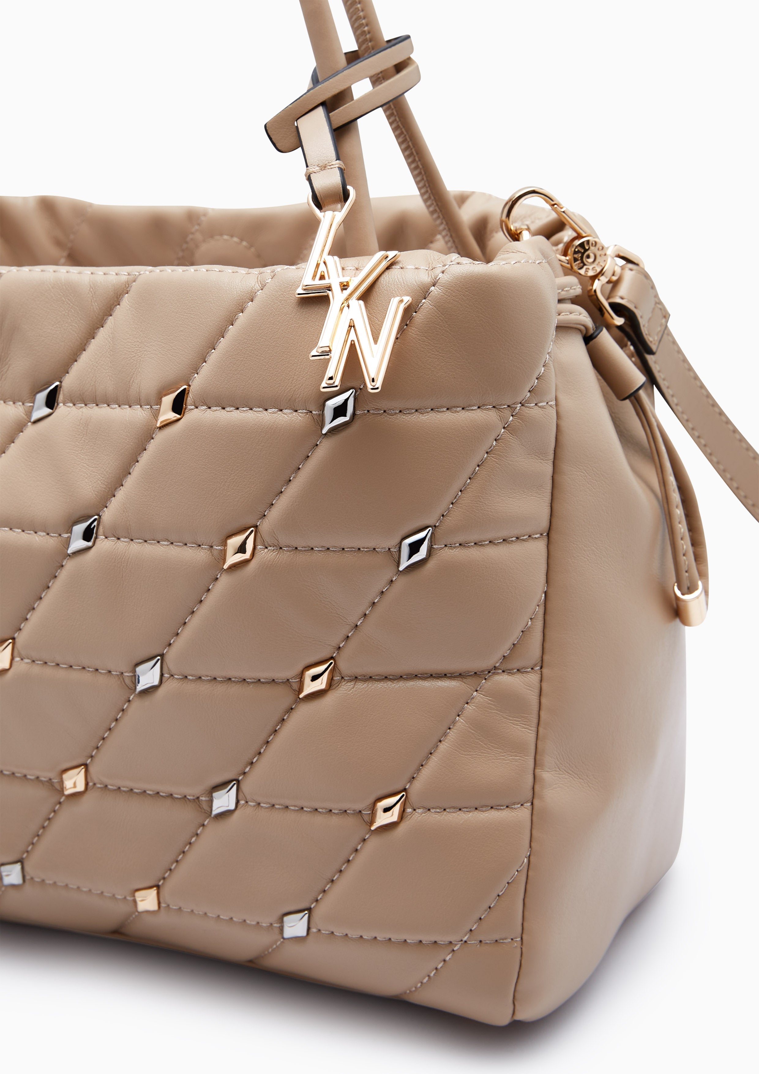 Thunder Drawstring Tote Bag - Beige