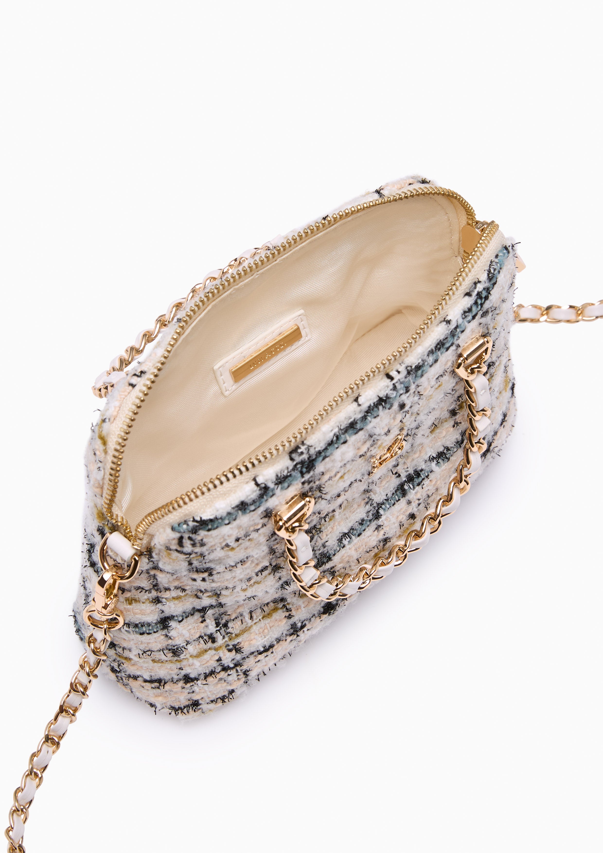 Fraise Handle Crossbody Bag - Light Beige
