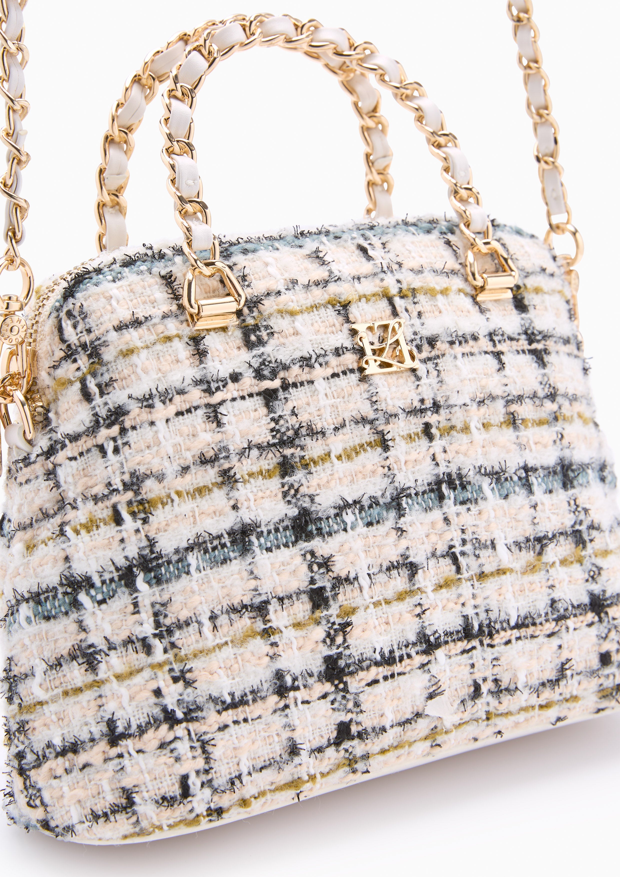 Fraise Handle Crossbody Bag - Light Beige