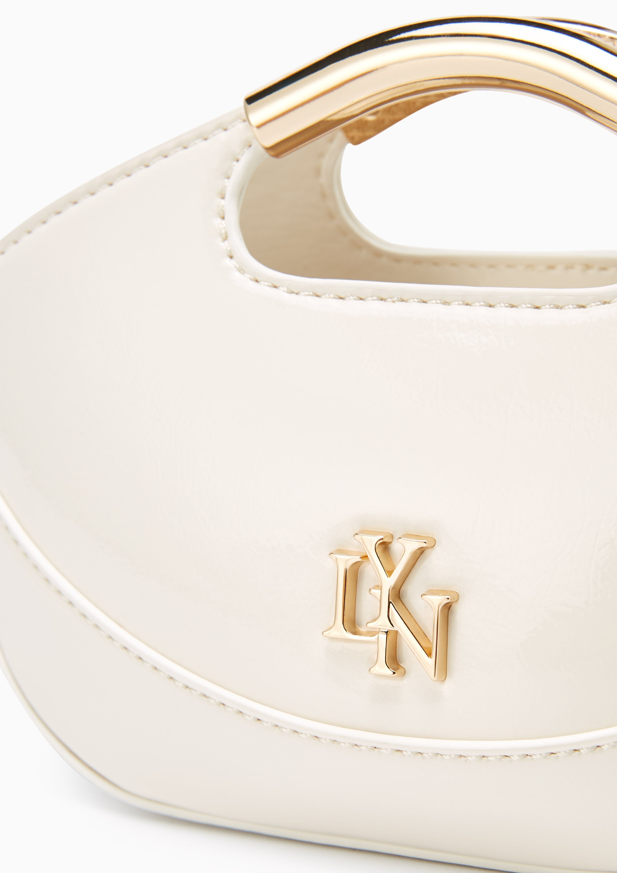 Chamomine Shine Handle Handbag - Ivory