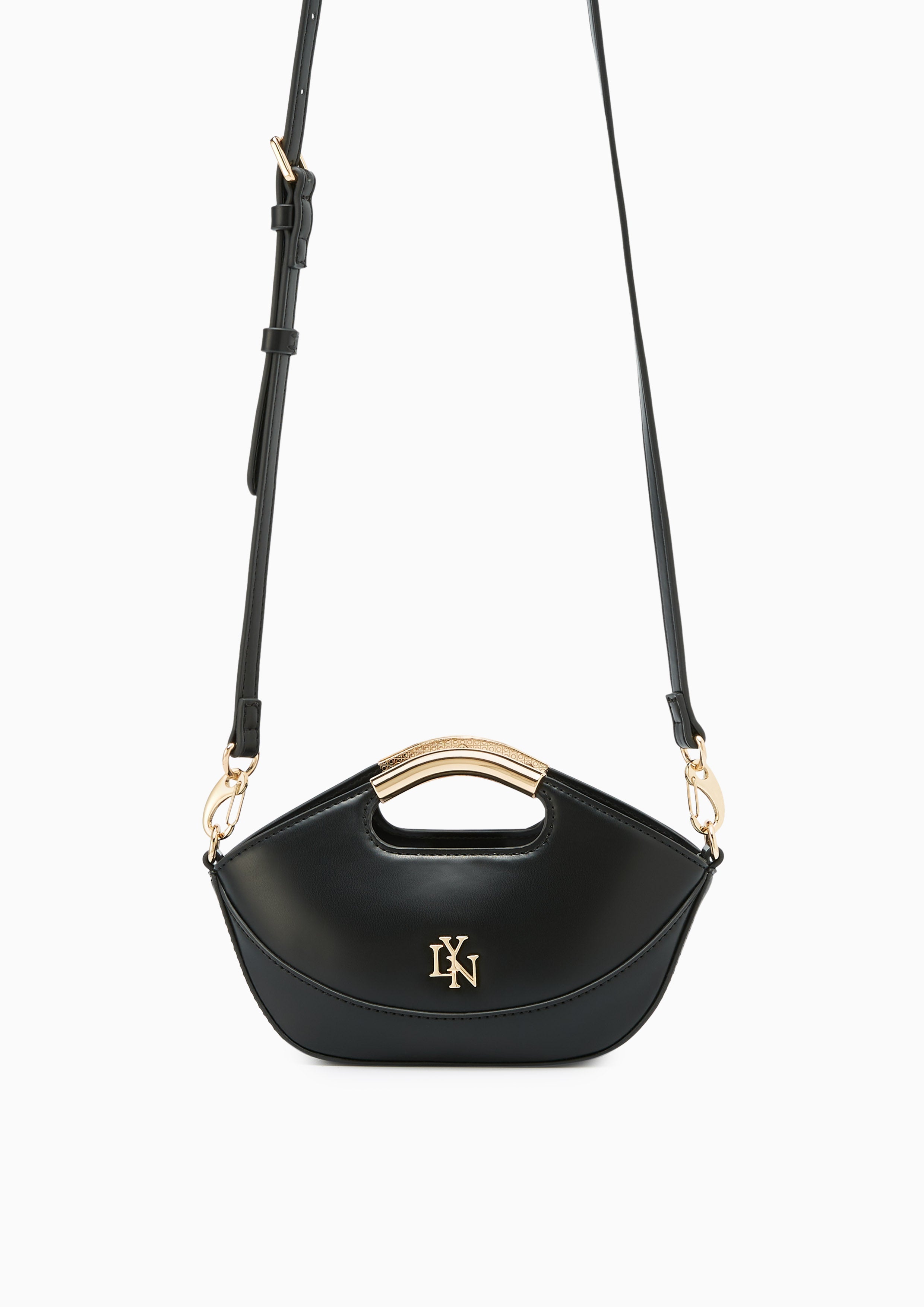 Chamomine Handle Handbag - Black
