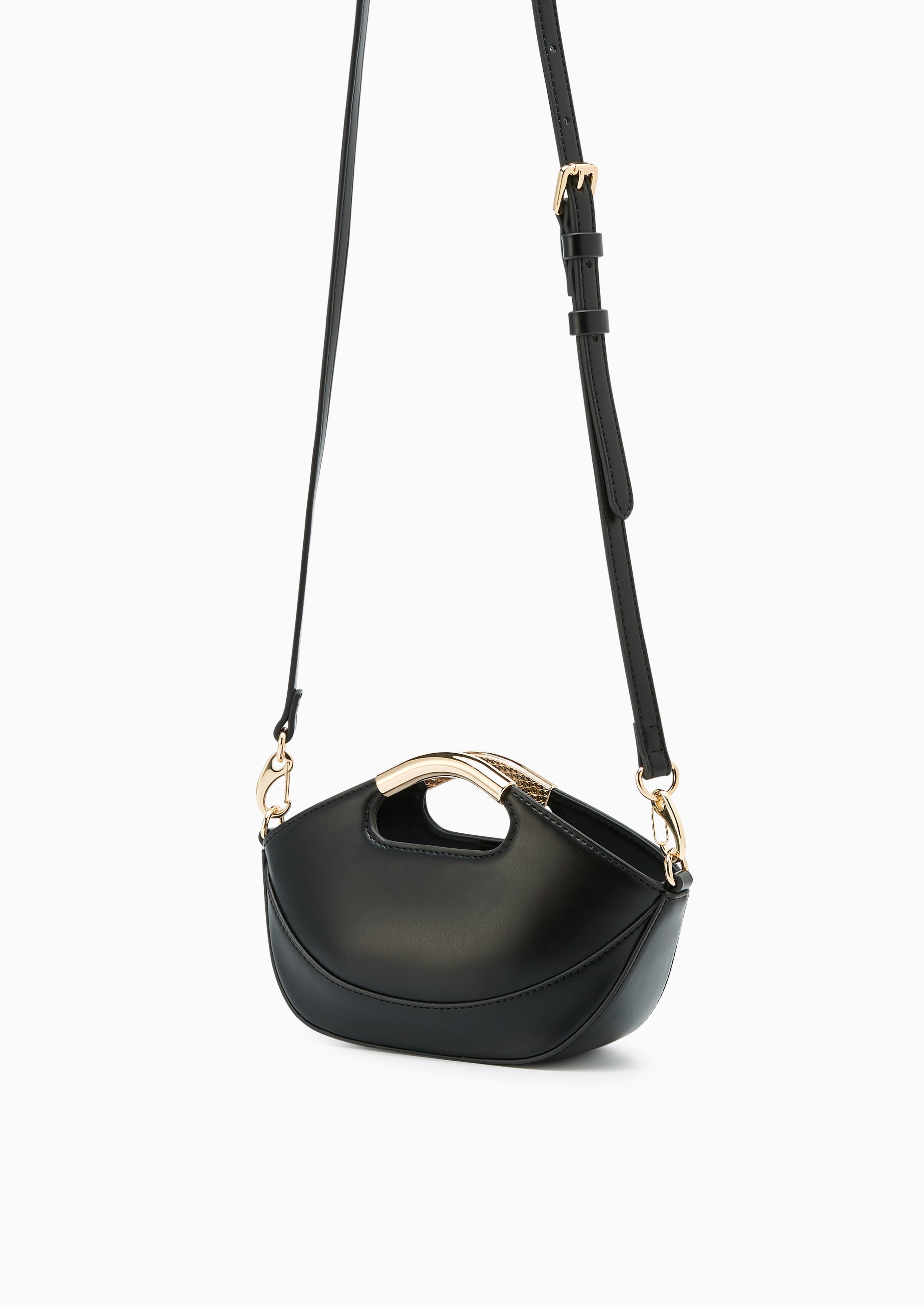 Chamomine Handle Handbag - Black