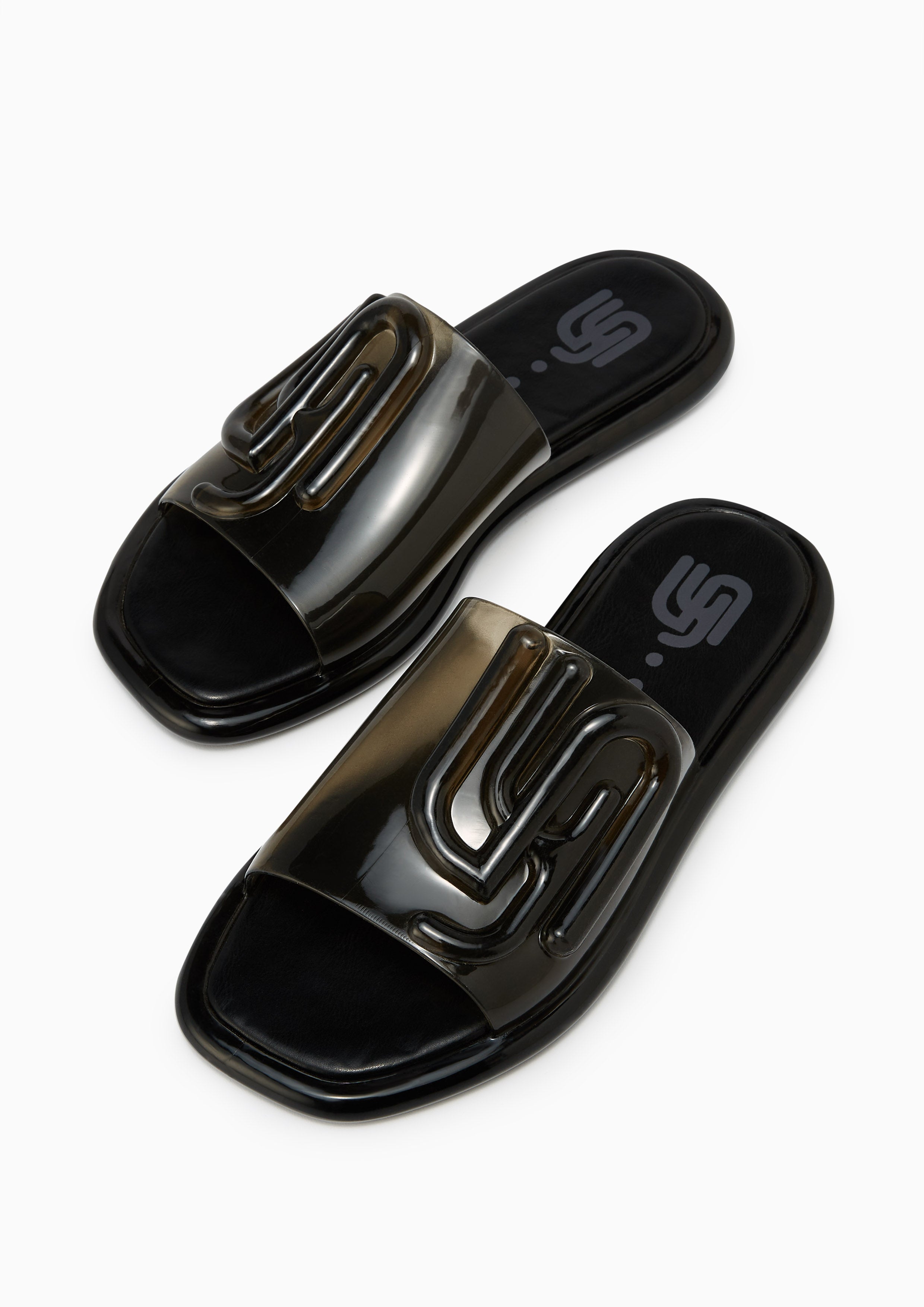 Jilly Jelly Flats And Sandals - Black