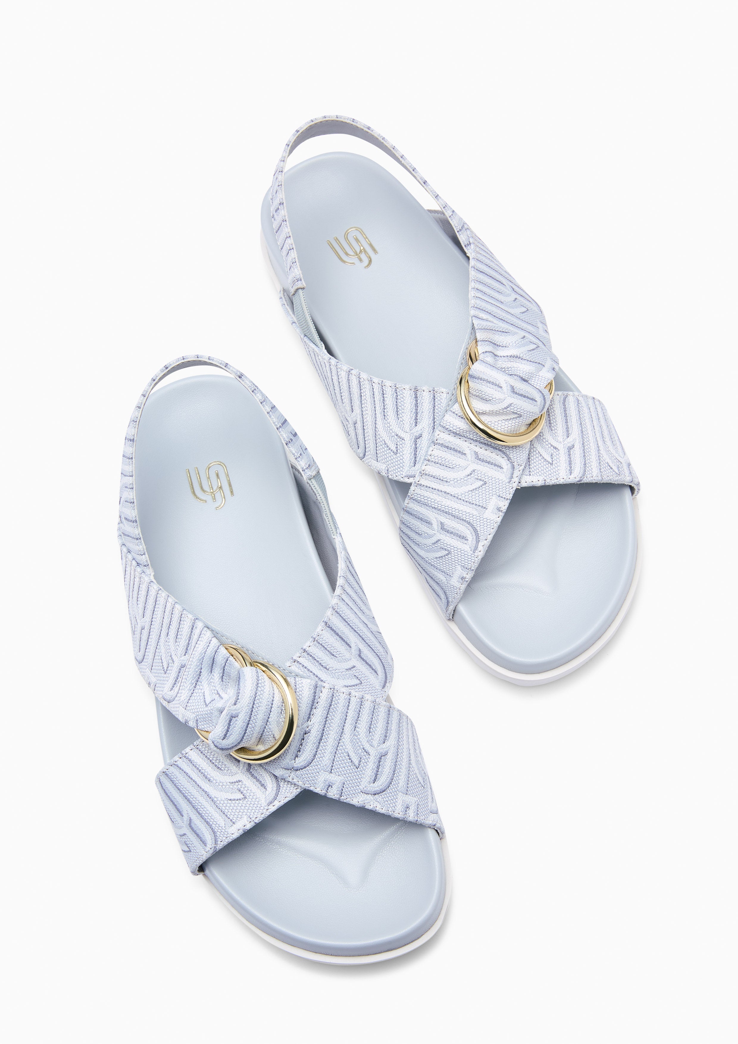 Vala Infinite Jacquard Flats And Sandals - Light Grey