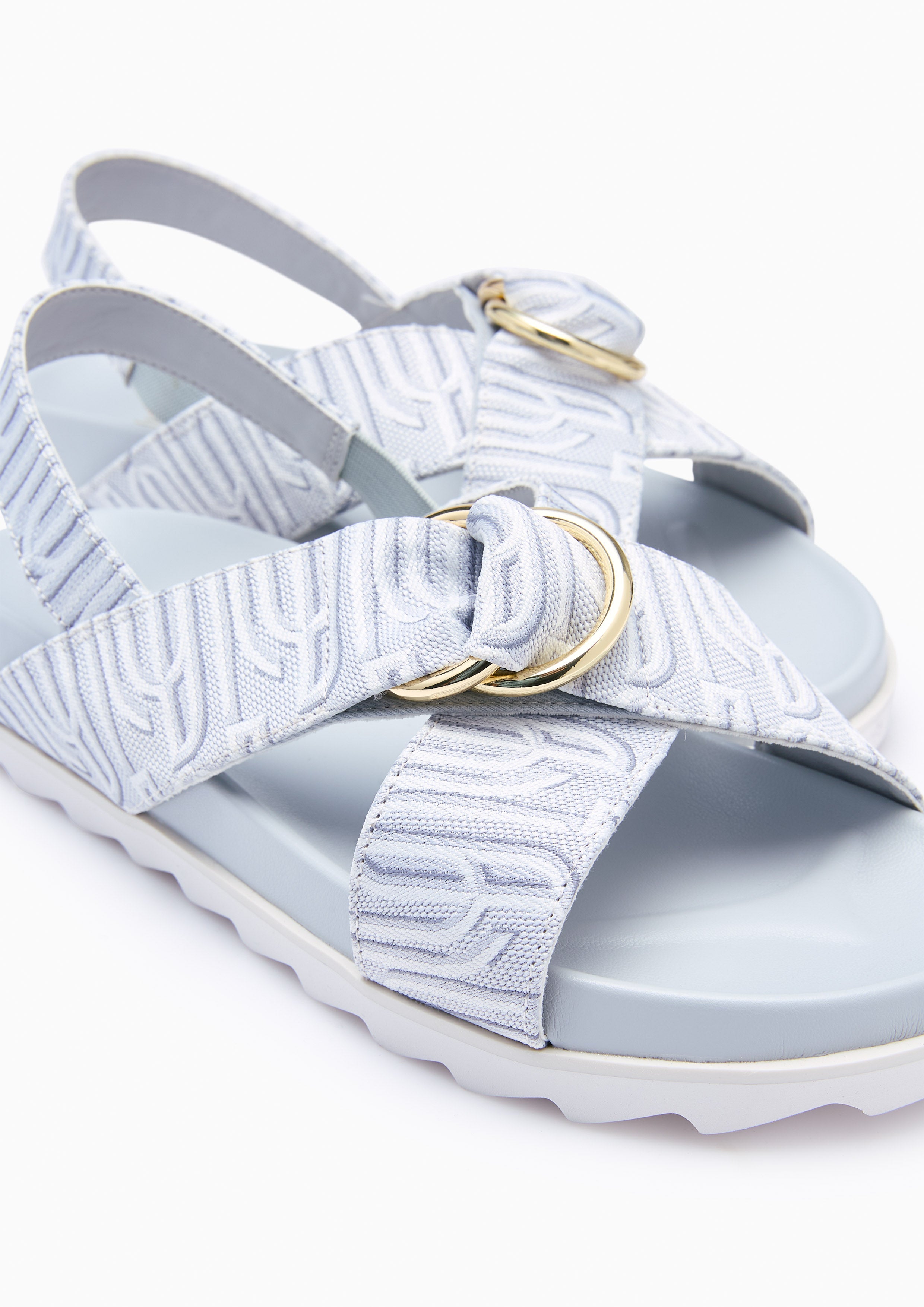 Vala Infinite Jacquard Flats And Sandals - Light Grey