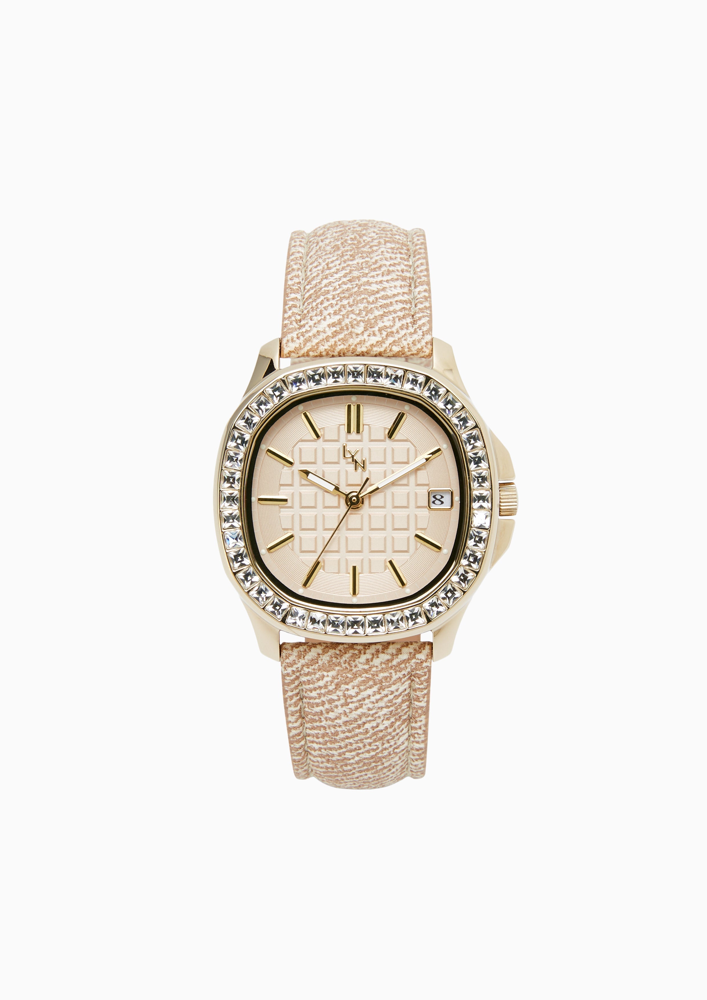 Nicole Denim Watch - Beige