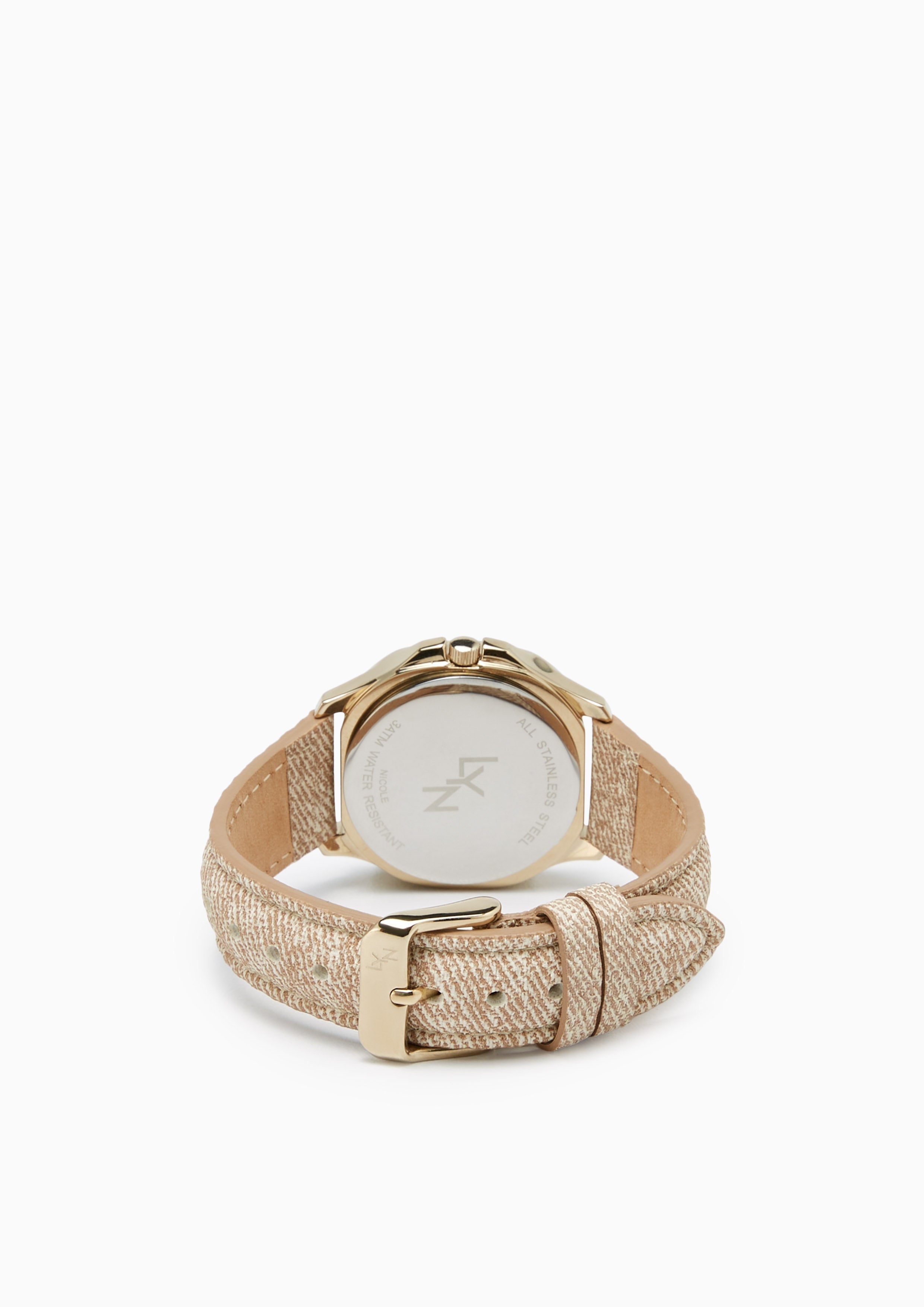 Nicole Denim Watch - Beige