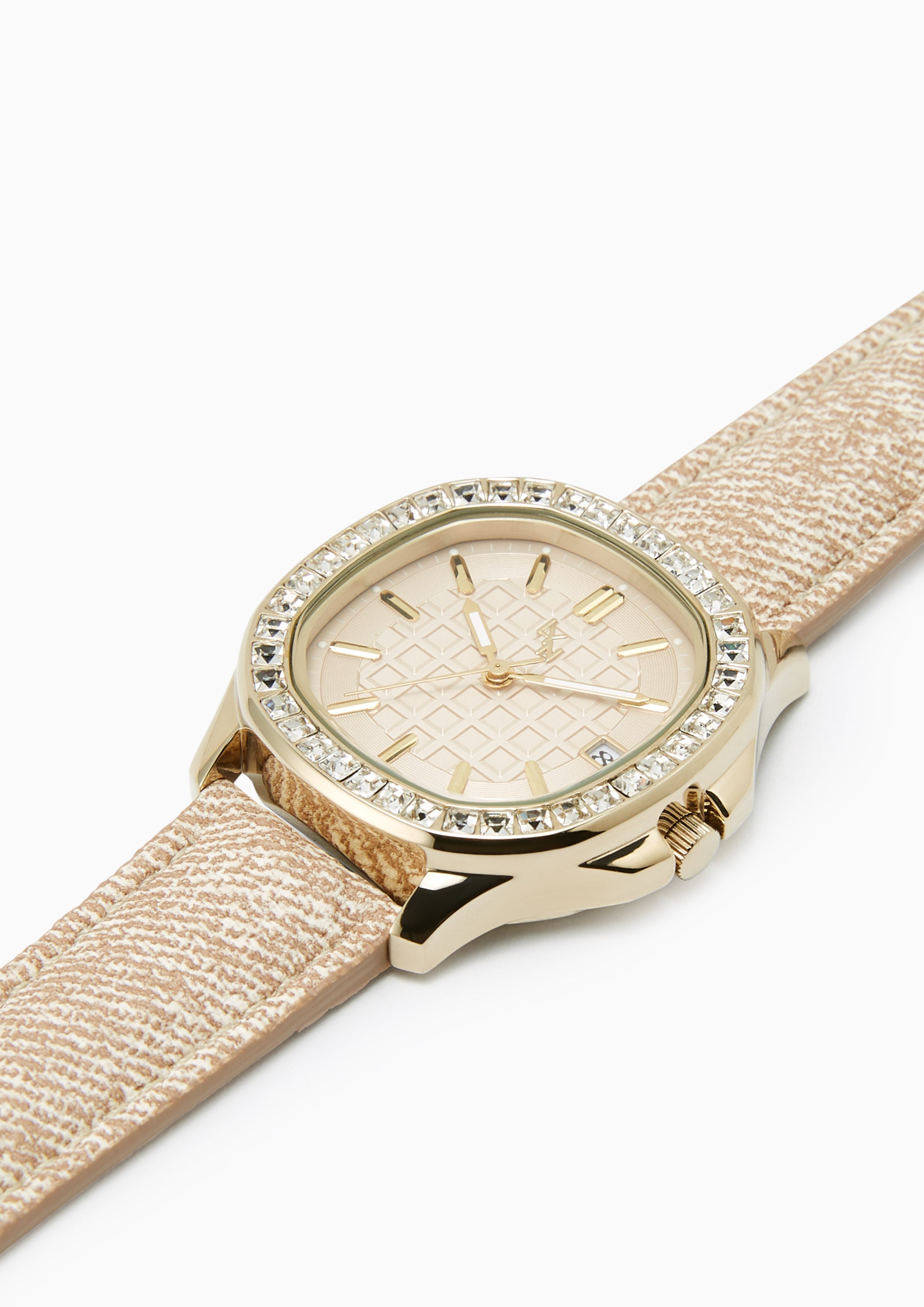Nicole Denim Watch - Beige