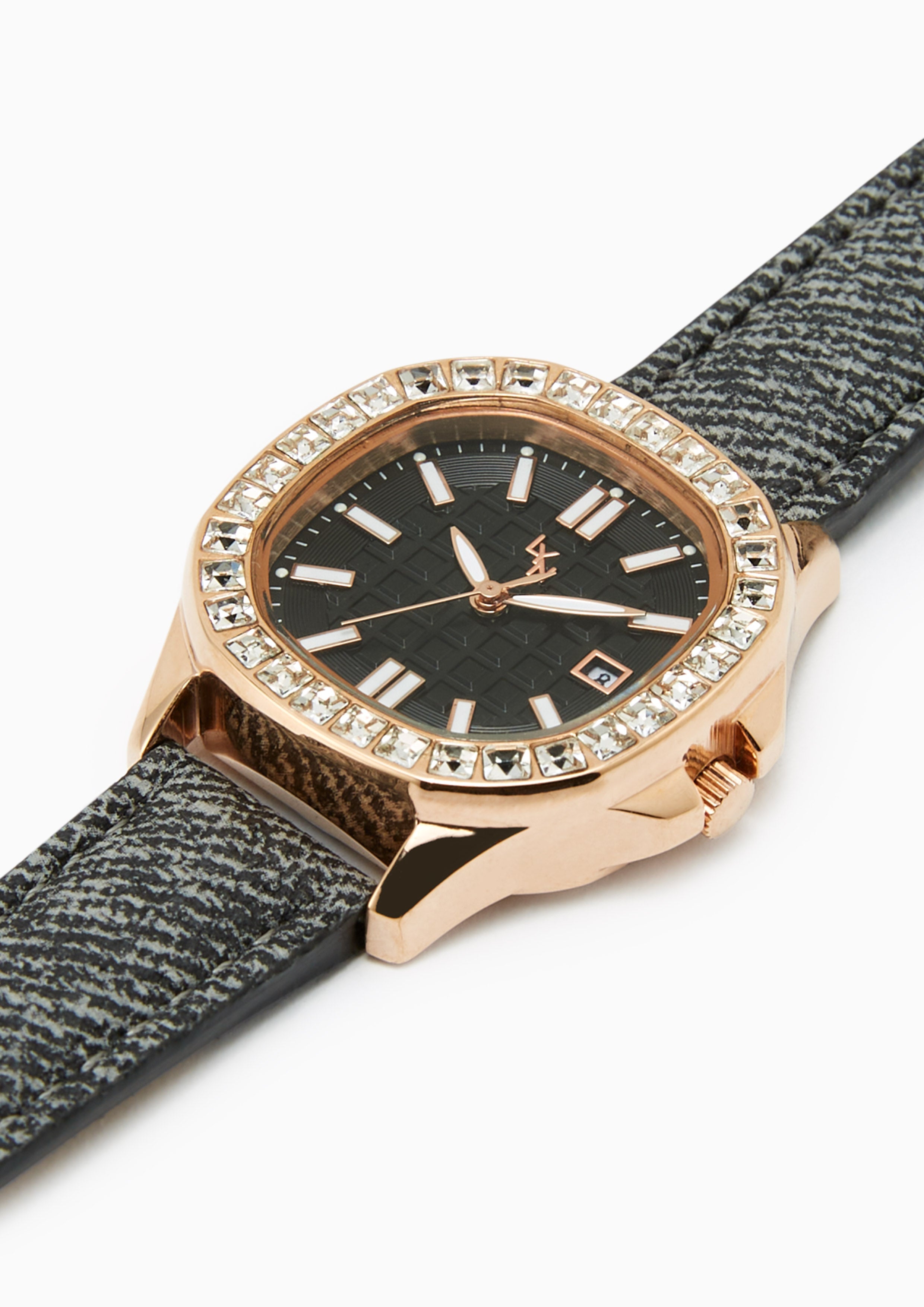 Lady Nicole Denim Watch - Black