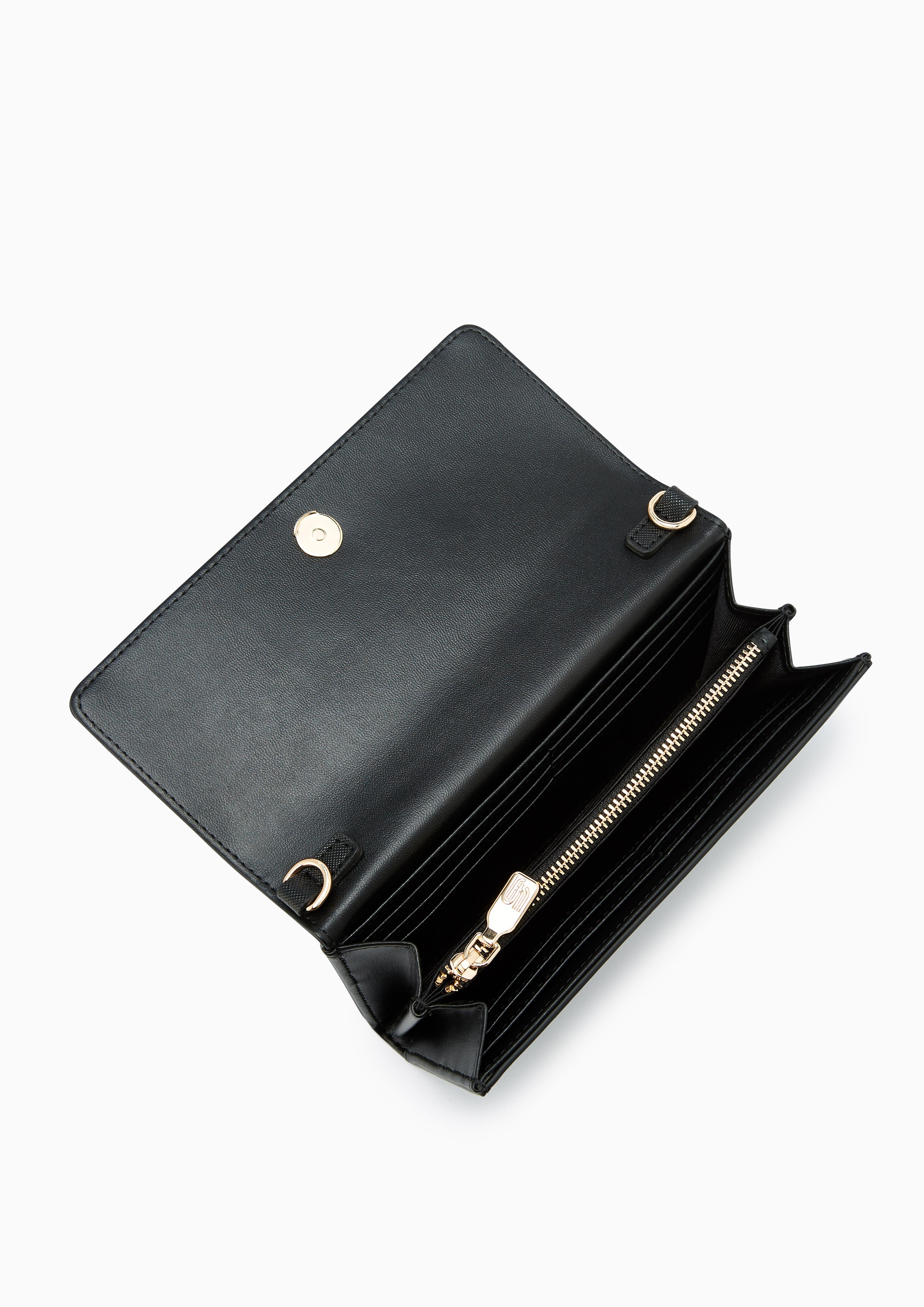 Maddie Long Wallet On Chain - Printed Black