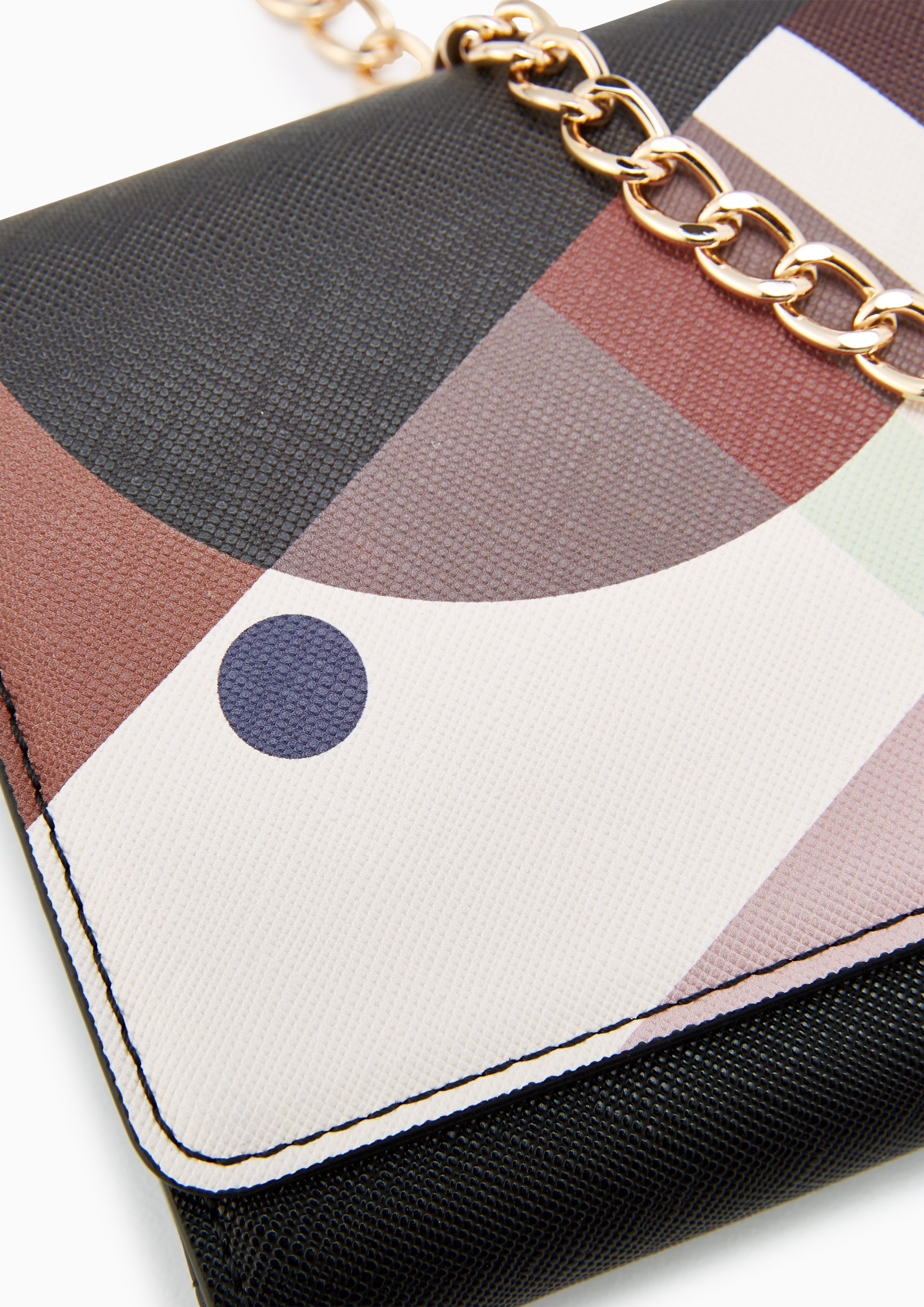 Maddie Long Wallet On Chain - Printed Black