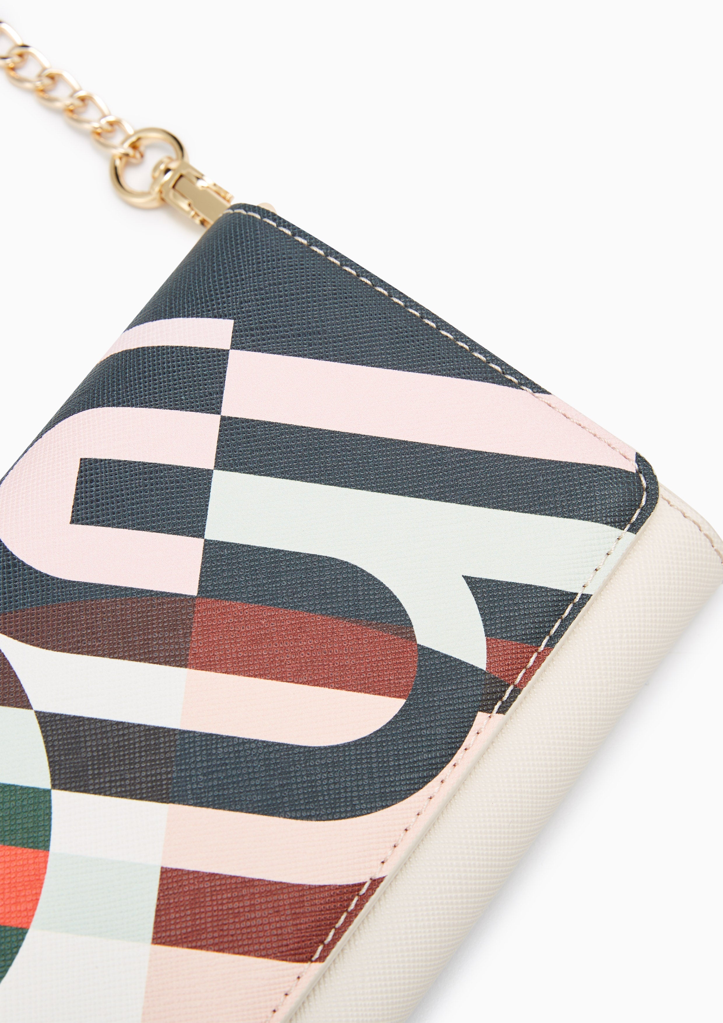 Maddie Long Wallet On Chain - Printed Off-White