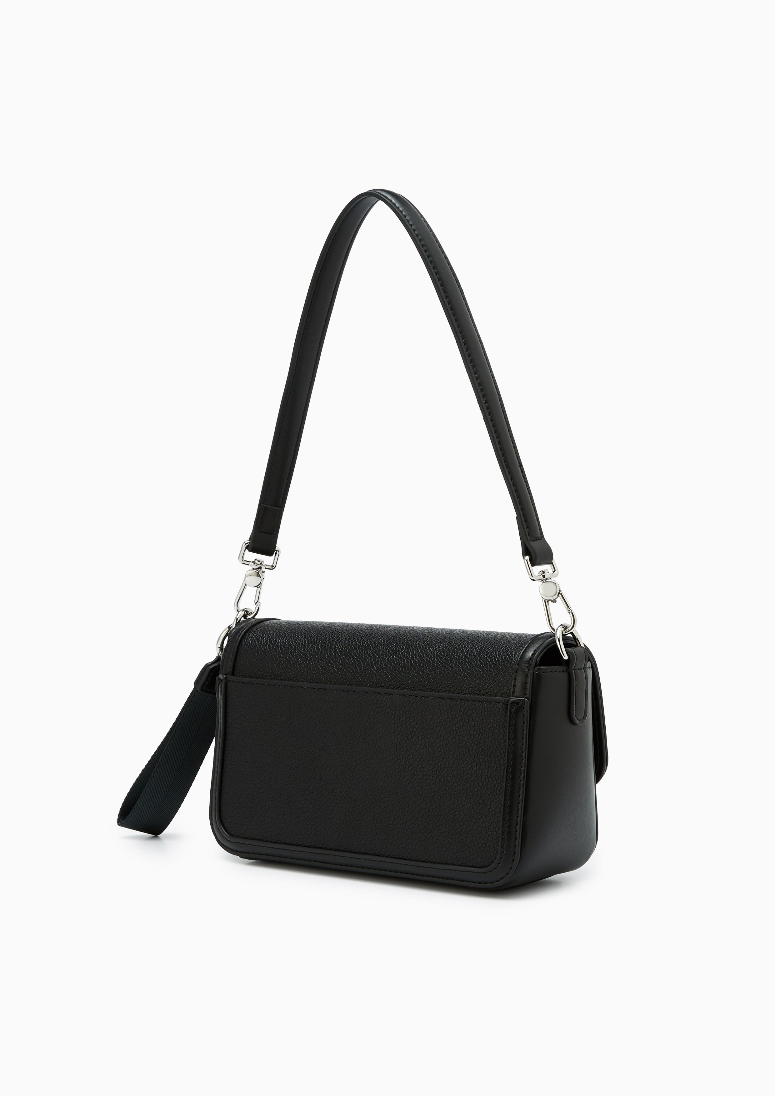 Davin Infinite Flap Shoulder Bag - Black