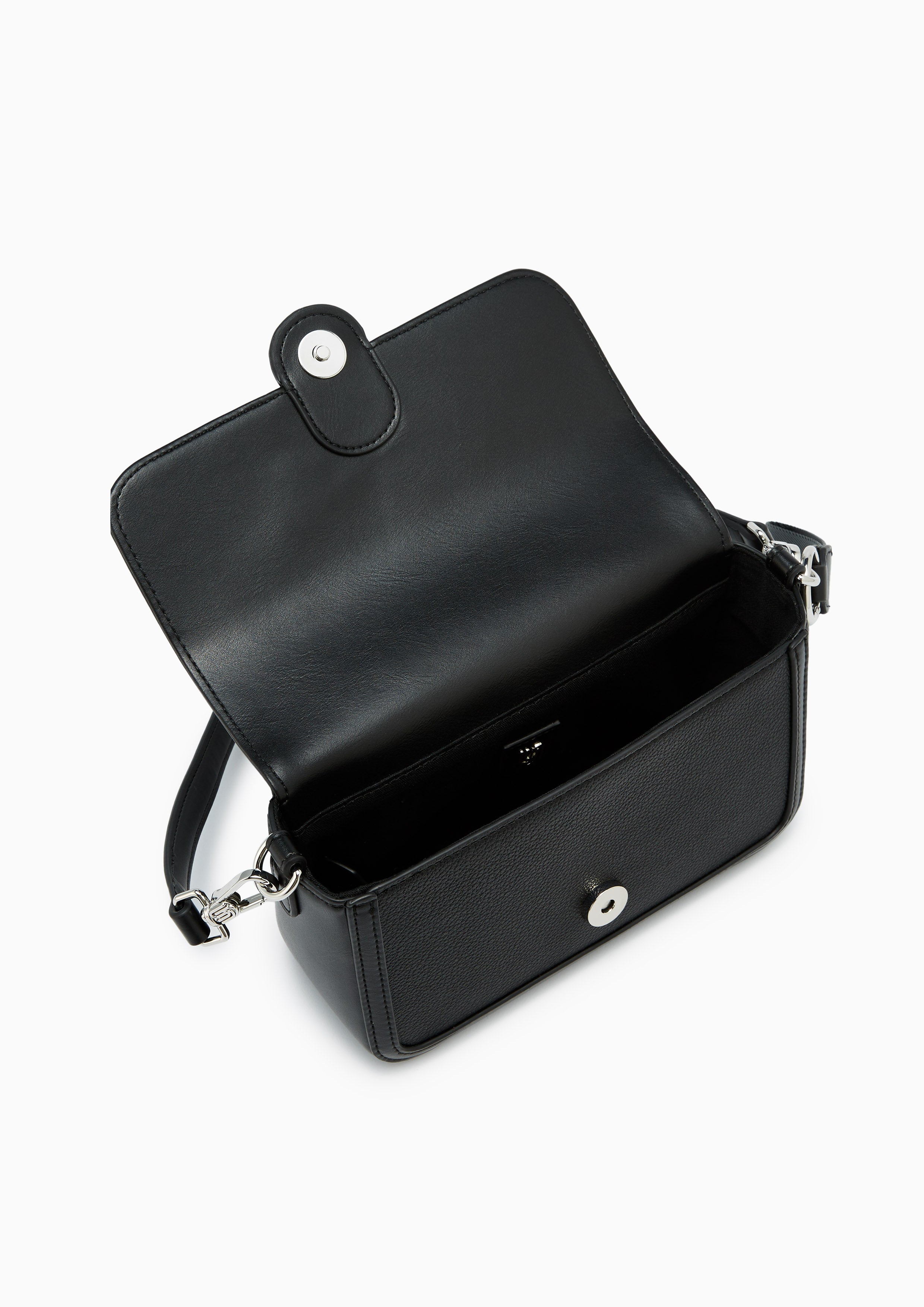 Davin Infinite Flap Shoulder Bag - Black
