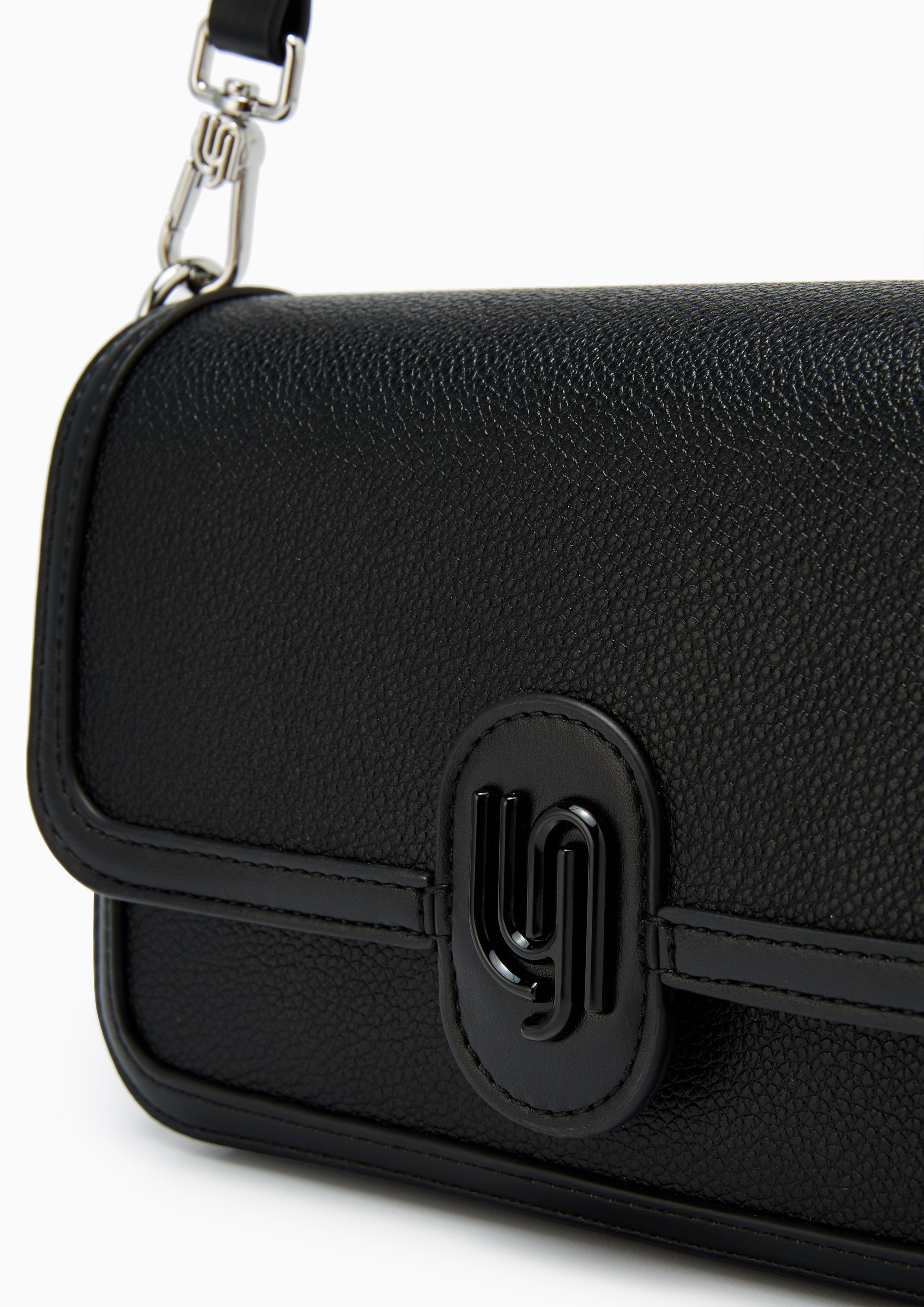 Davin Infinite Flap Shoulder Bag - Black