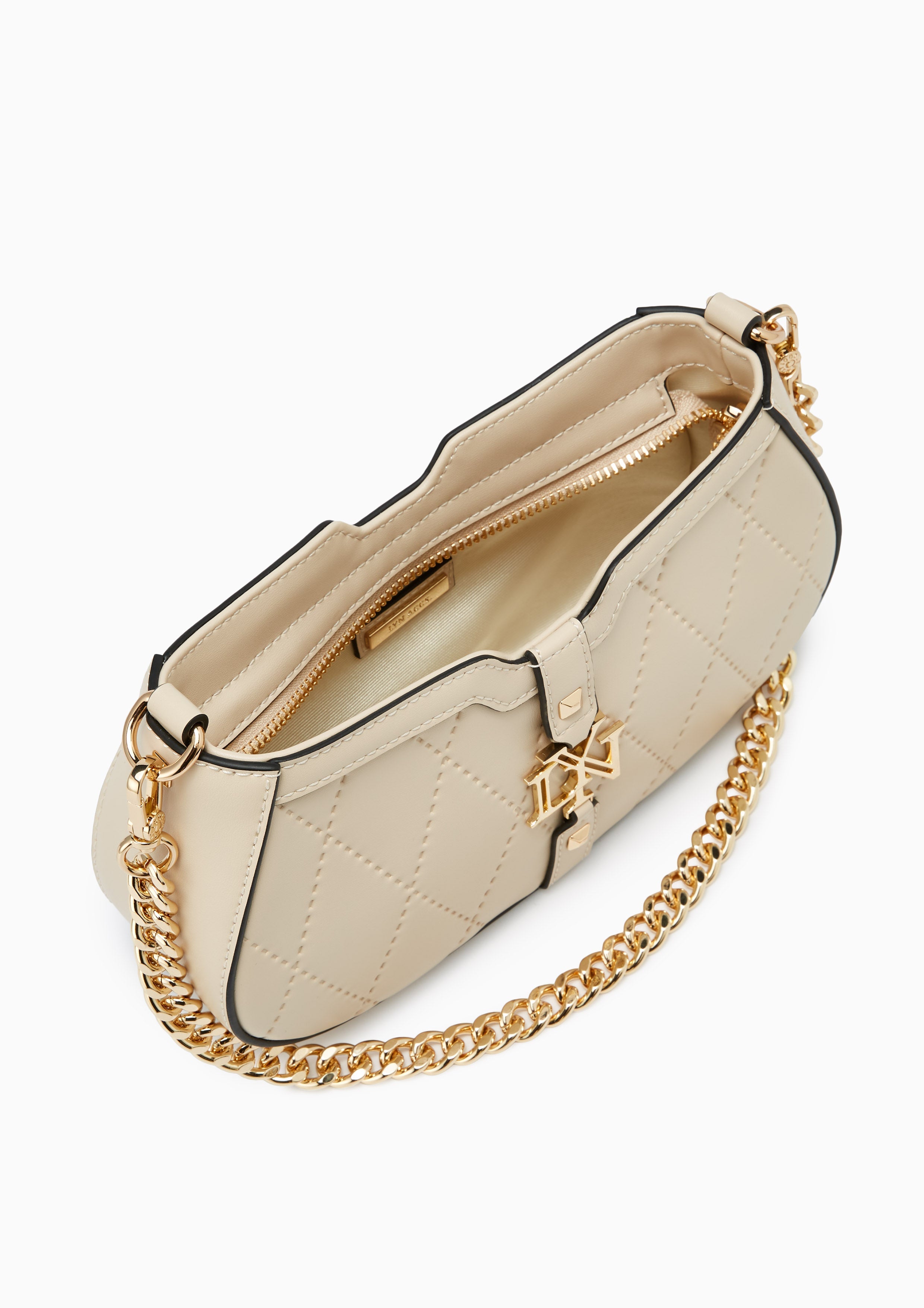 Galas Quilt S Shoulder Bag - Light Beige