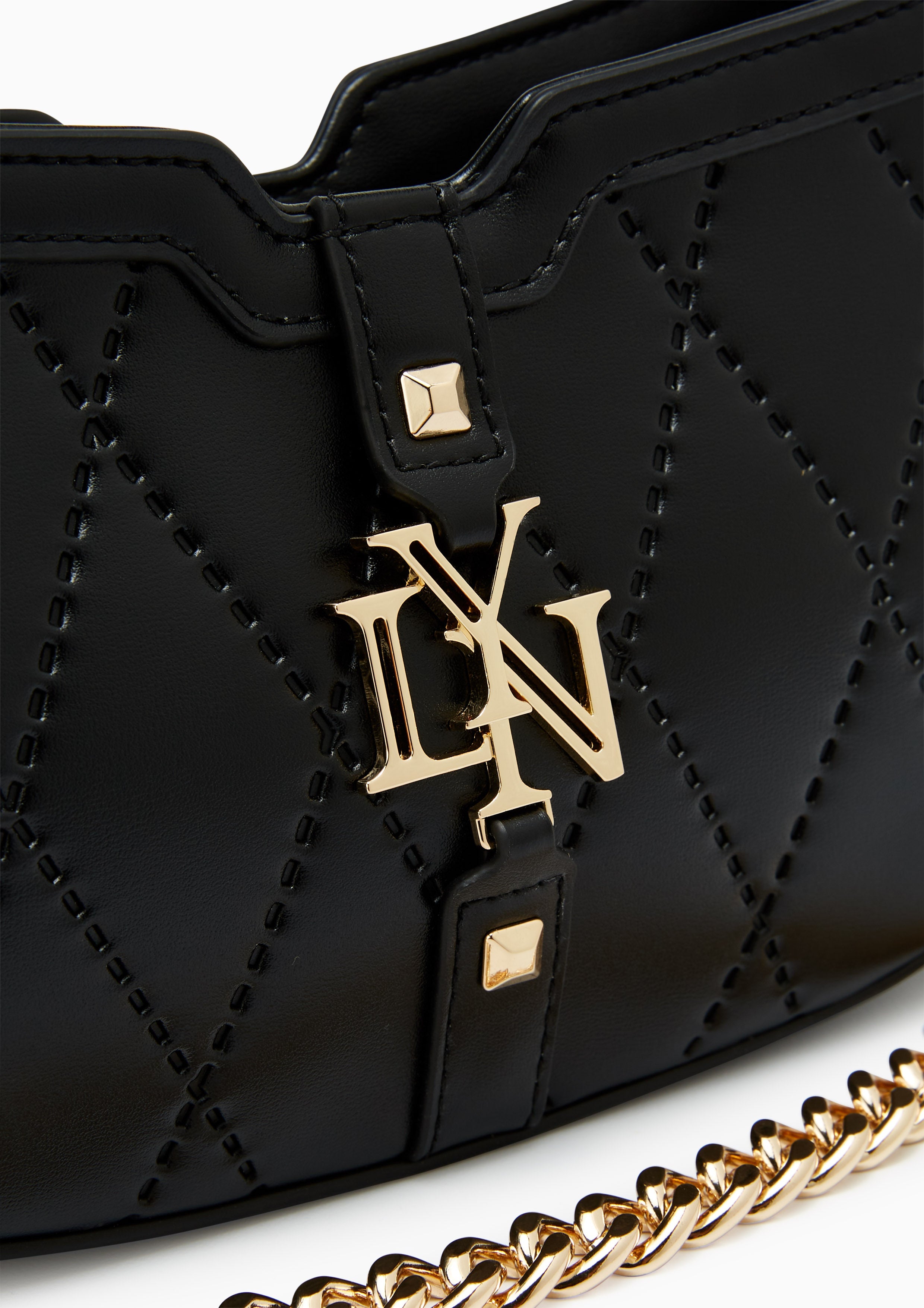 Galas Quilt S Shoulder Bag - Black