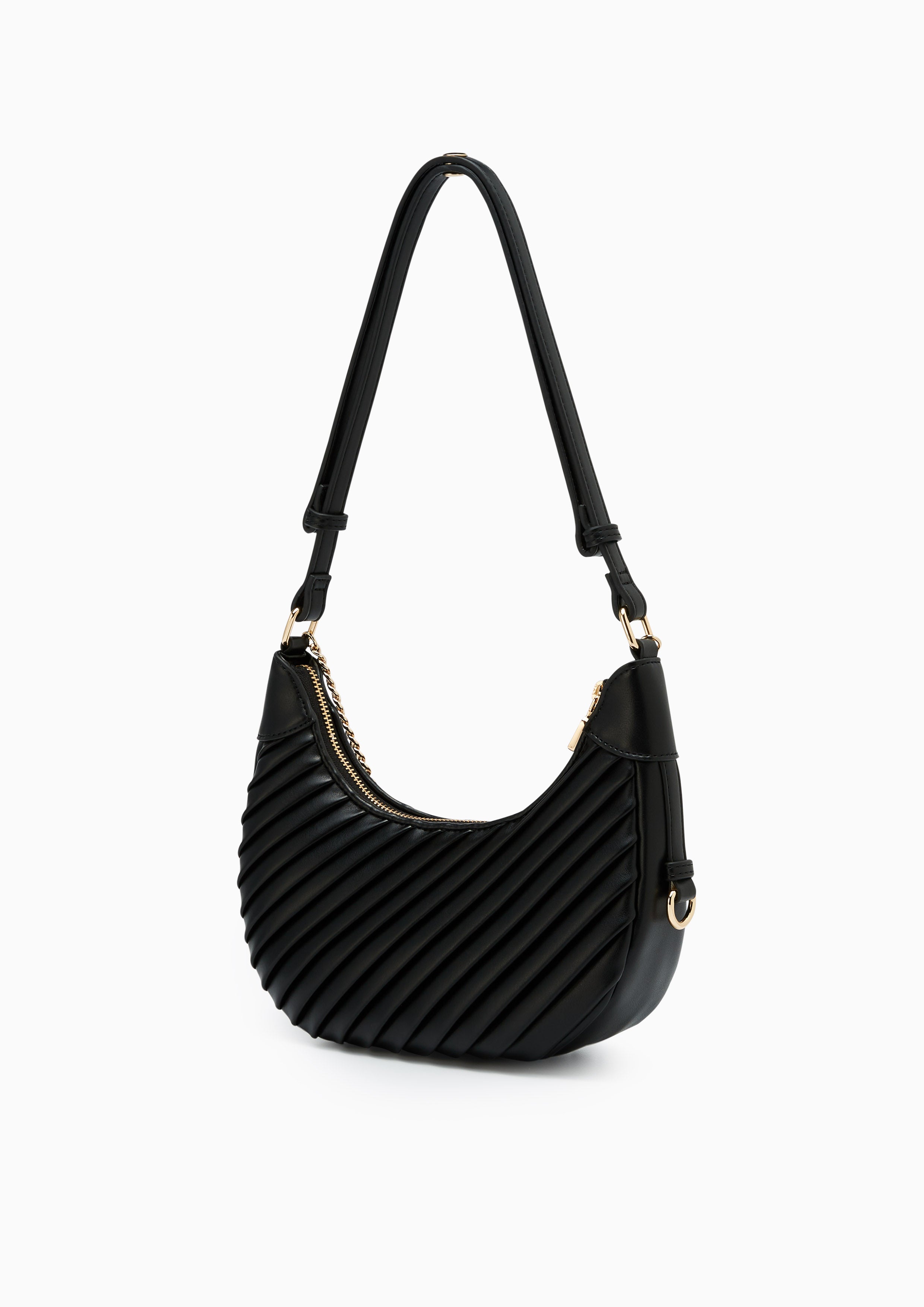 Pleat Rexha M Shoulder Bag - Black