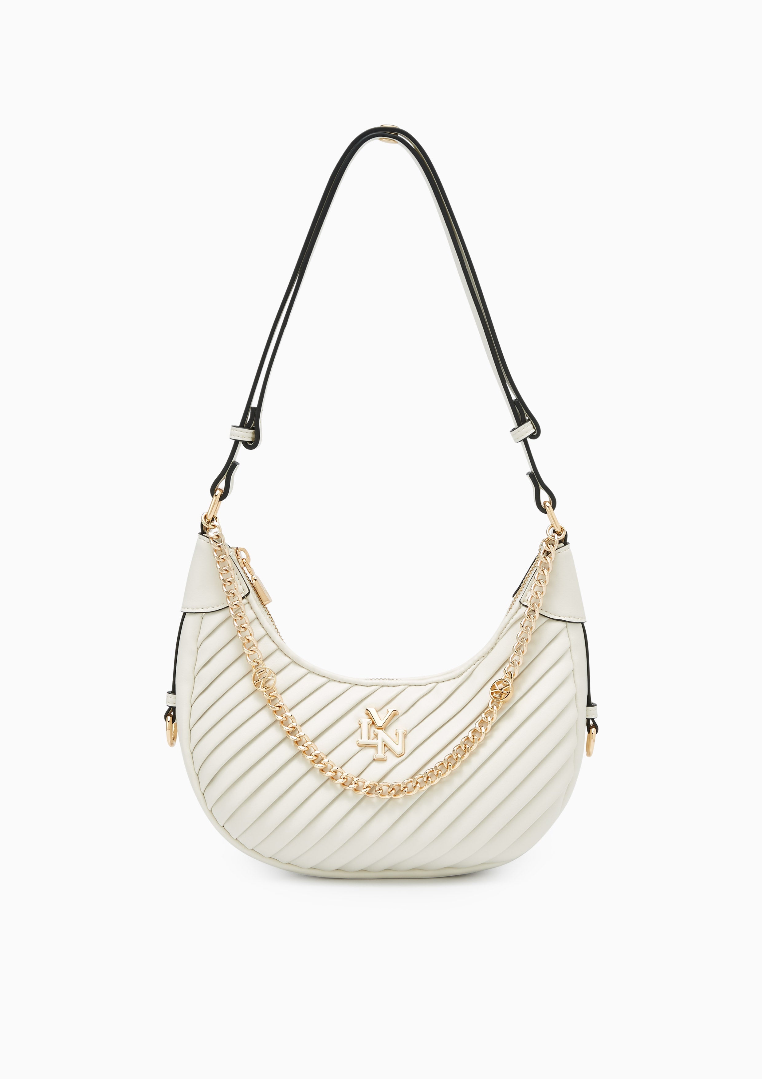 Pleat Rexha M Shoulder Bag - Off-White
