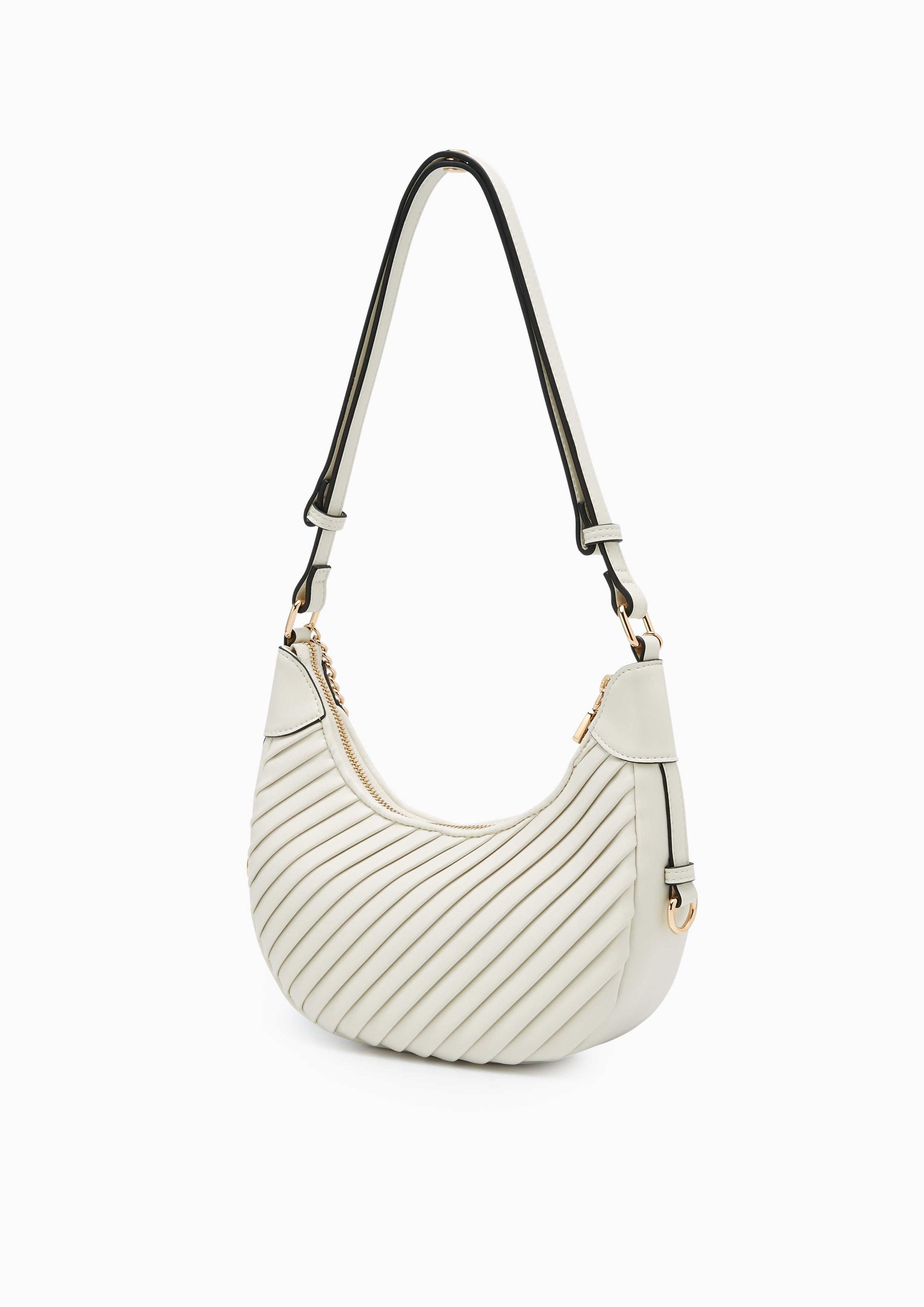 Pleat Rexha M Shoulder Bag - Off-White