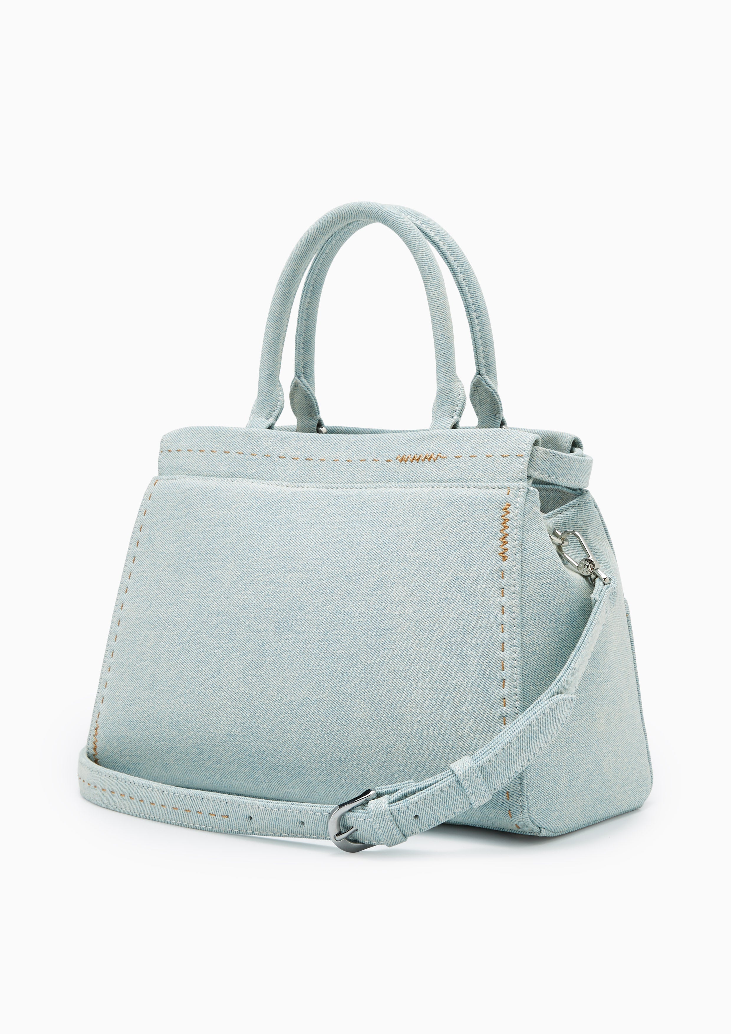 Re-Edit Stitched L Handbag - Light Blue