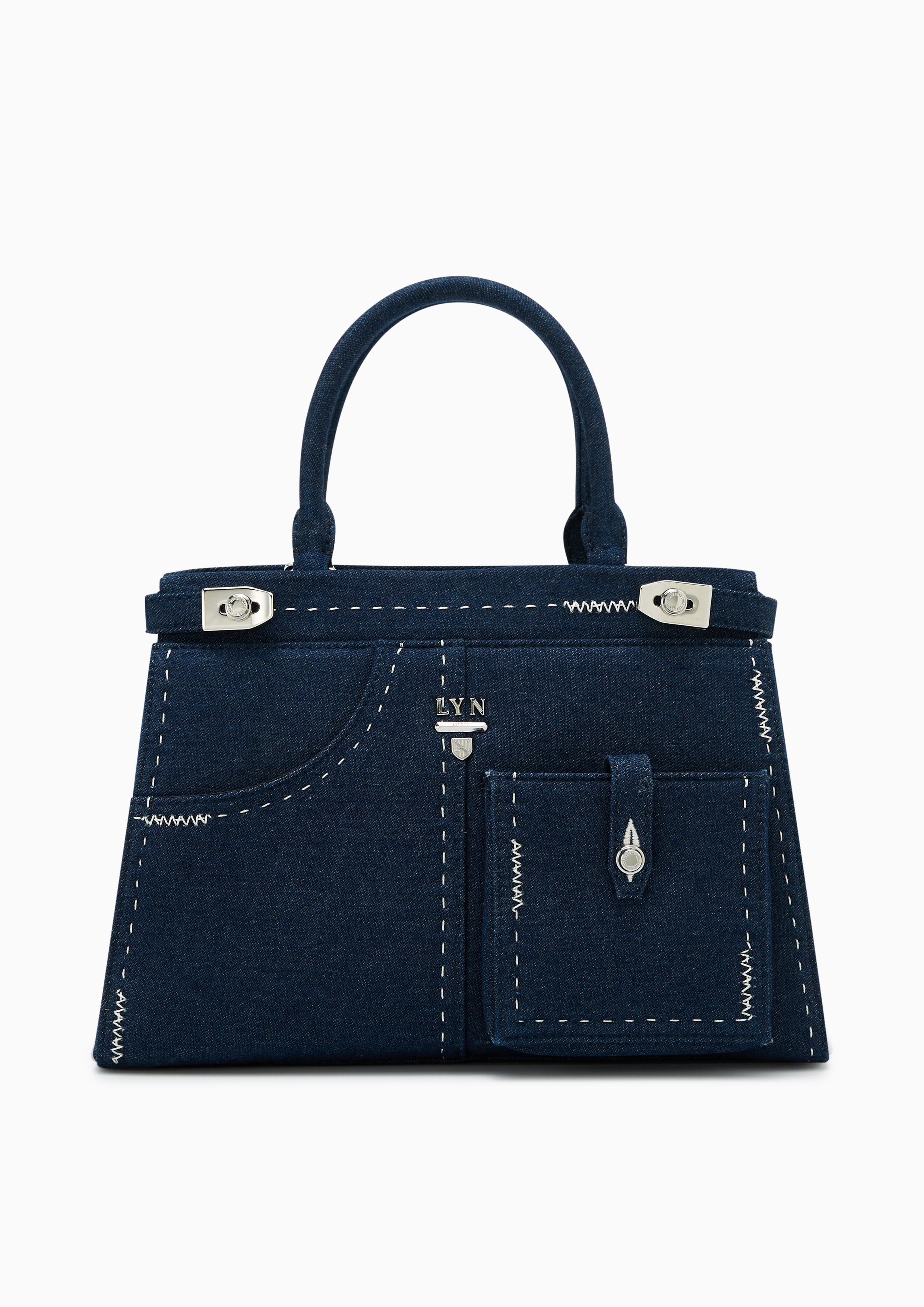 Re-Edit Stitched L Handbag - Blue Variation 2