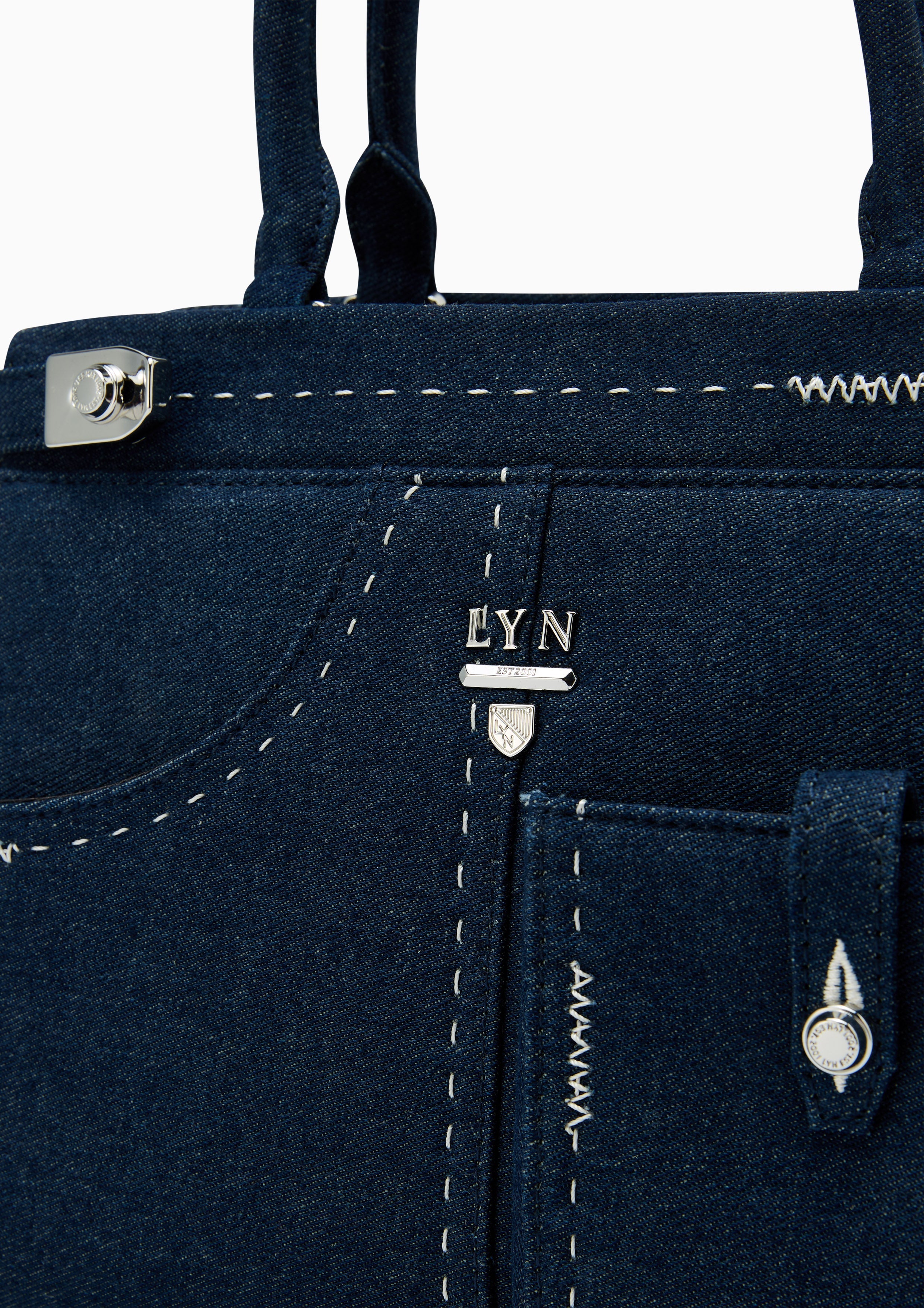 Re-Edit Stitched L Handbag - Blue Variation 2