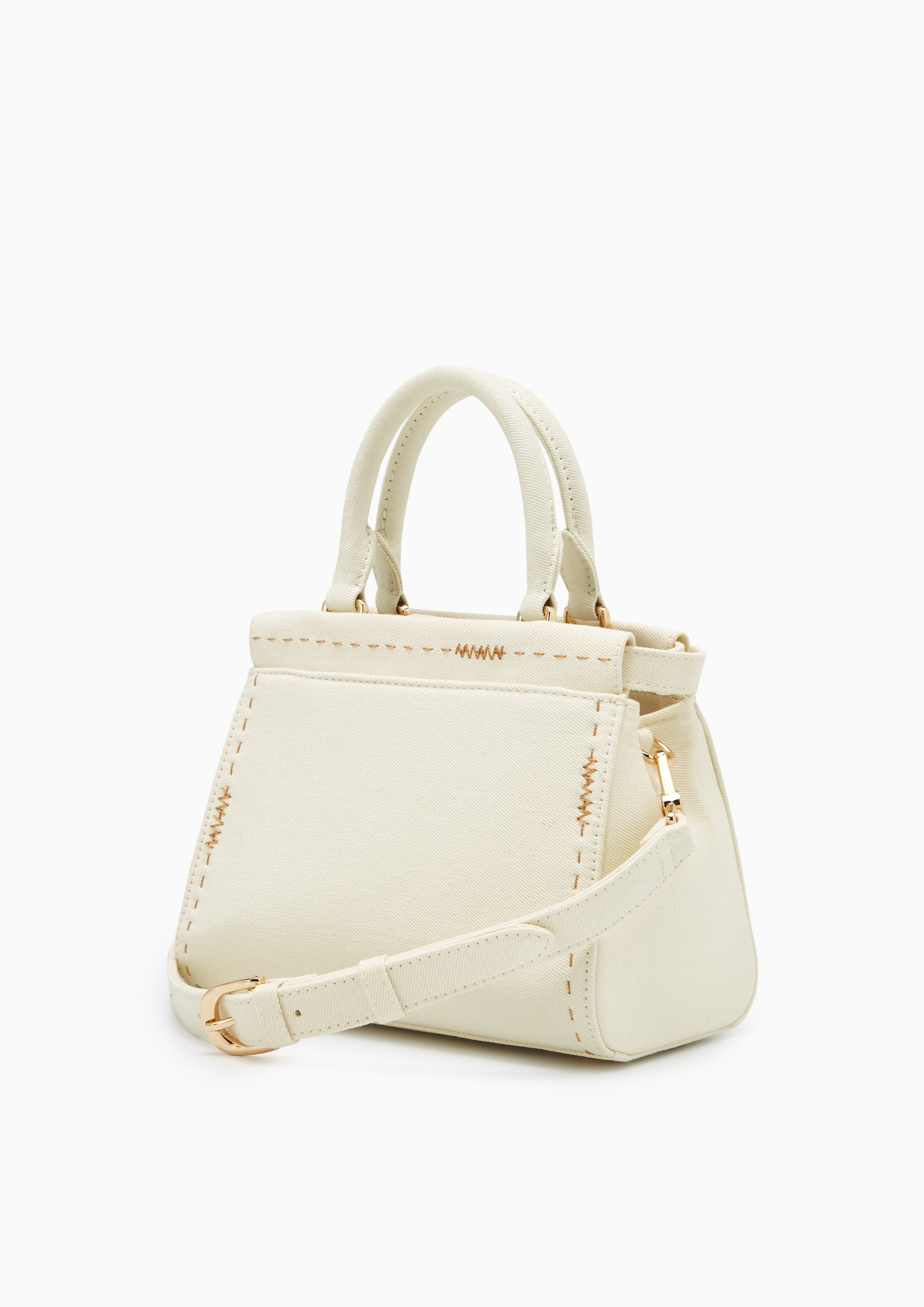 Re-Edit Stitched  S Handbag - Ivory