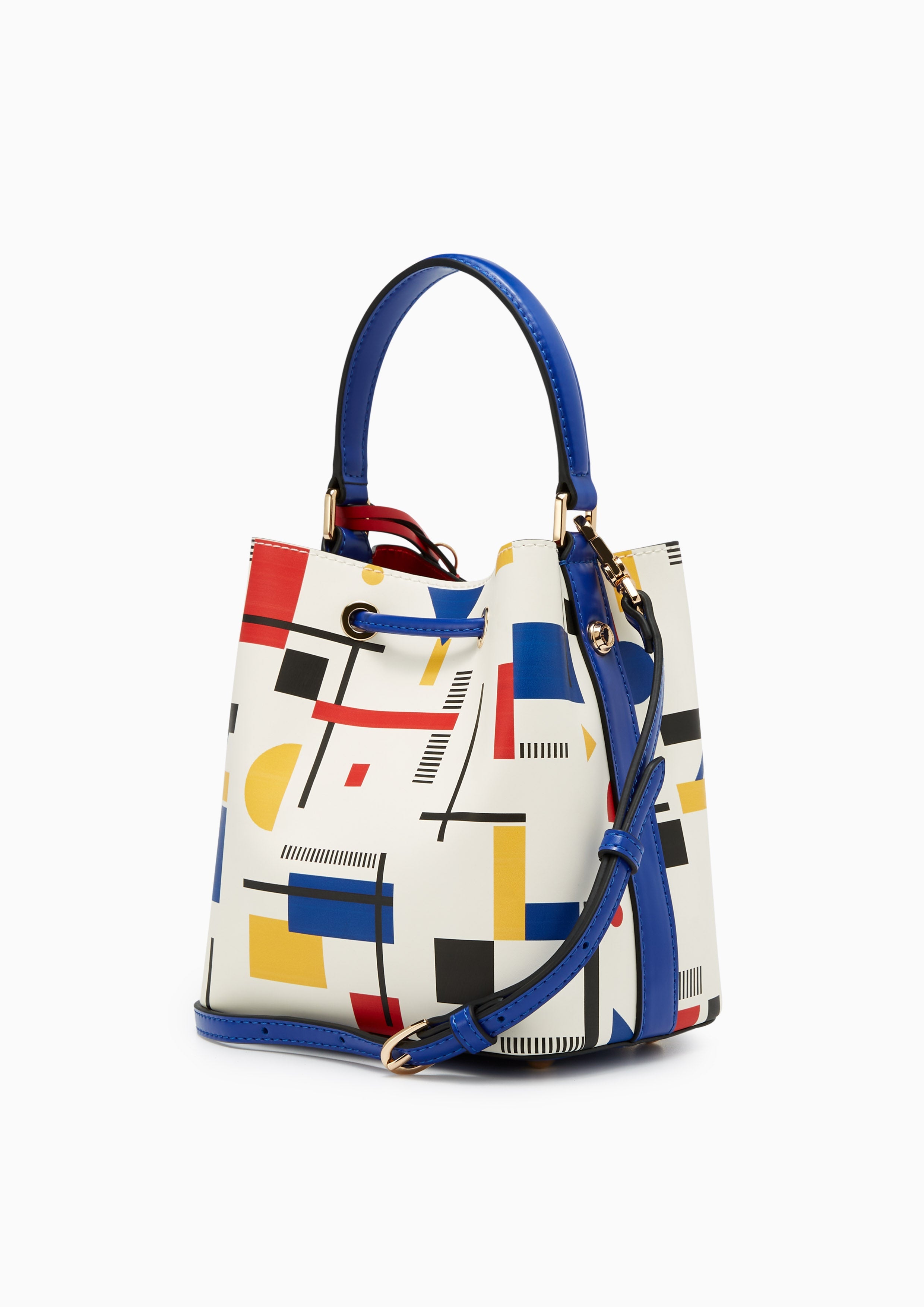 Re-Edit Bauhaus Bucket Bag - Printed White