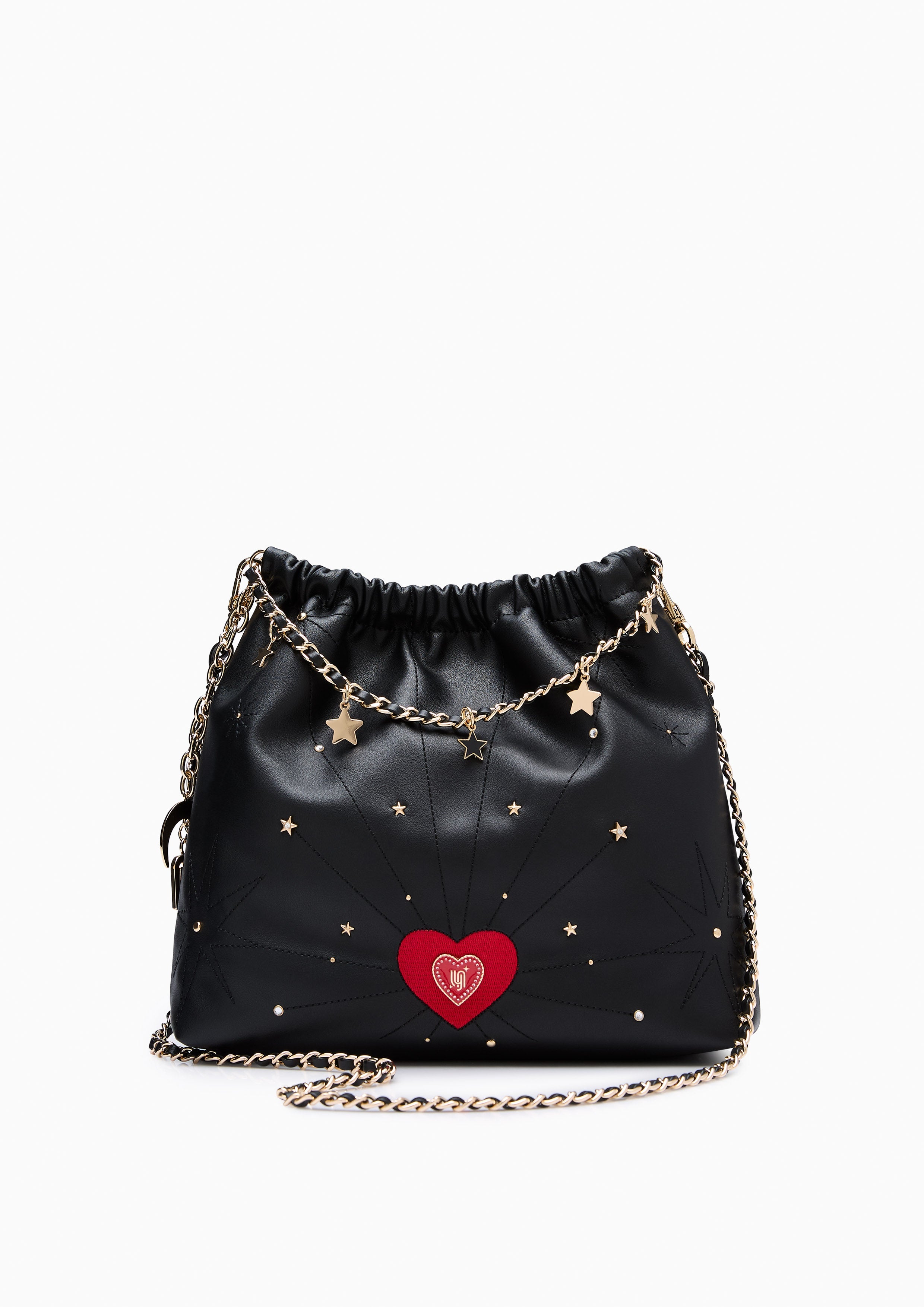 Cosmic Monet Infinite Love  L Shoulder Bag - Black