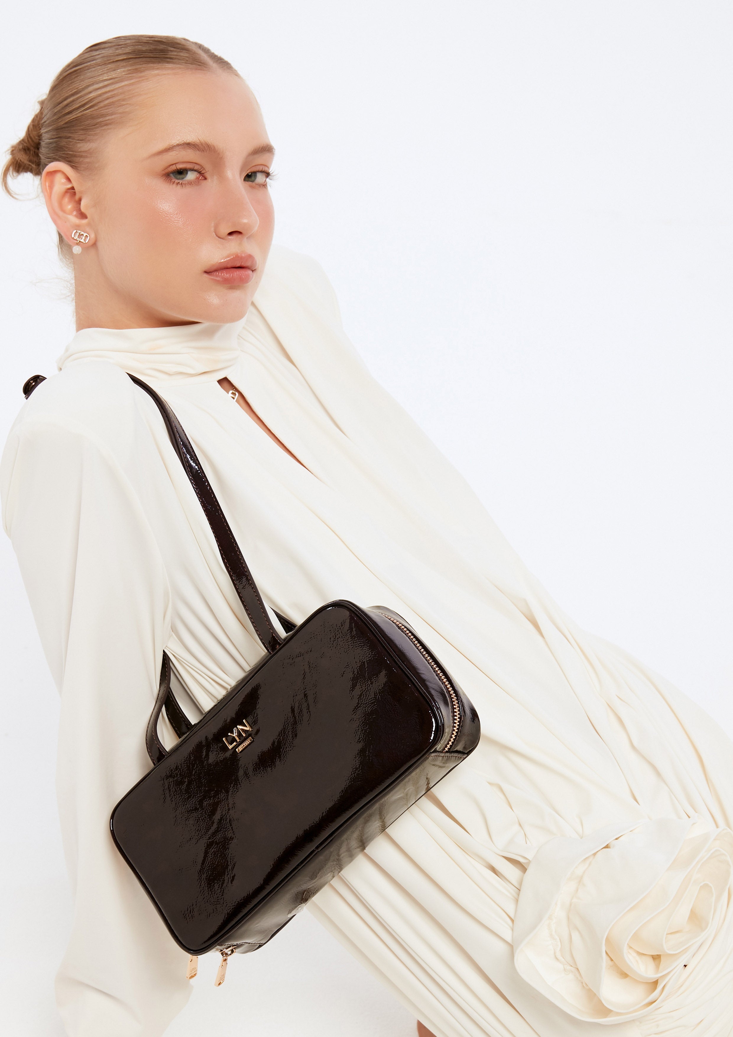 Megan  M Shoulder Bag - Dark Red