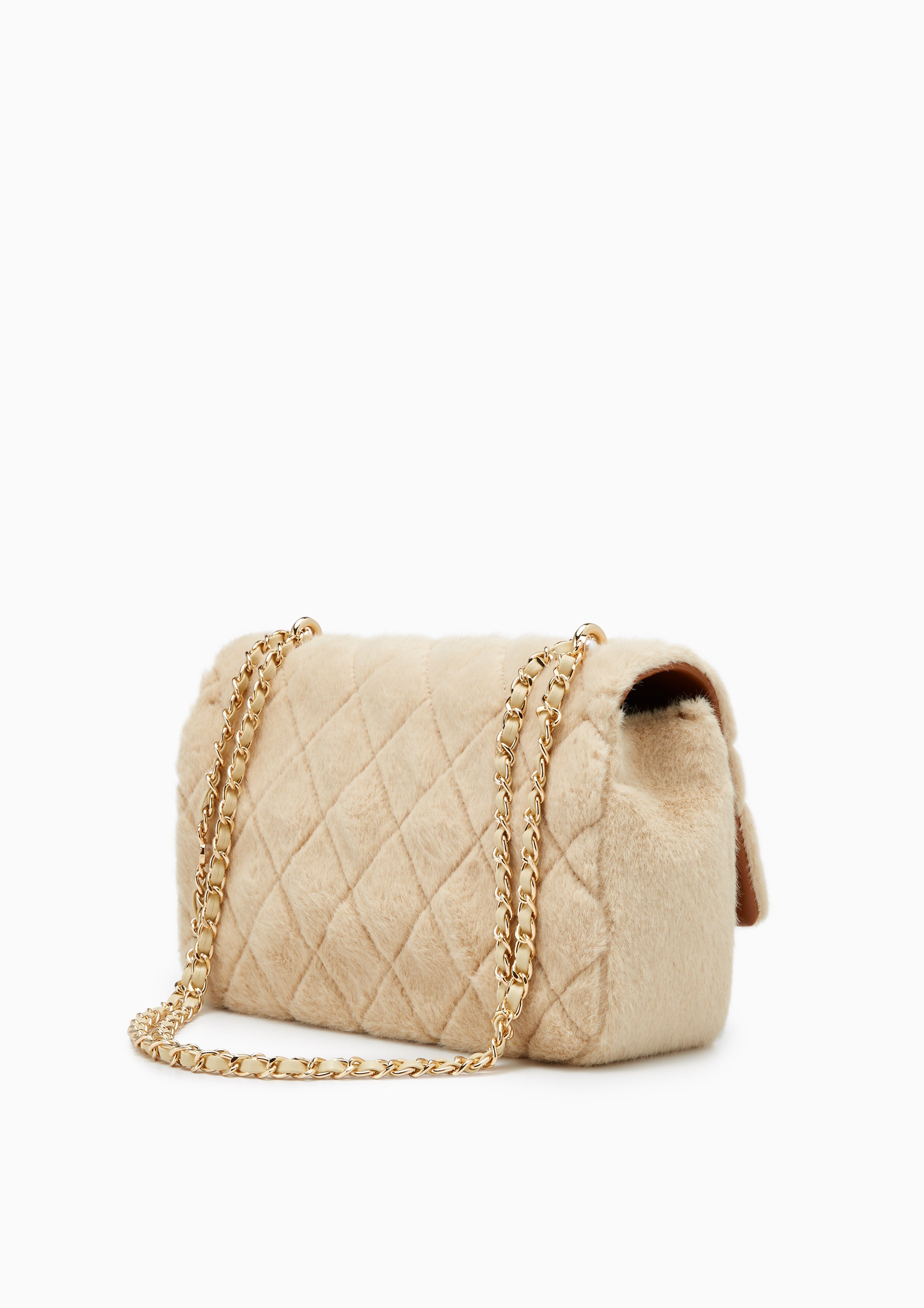 Nico Fur M Crossbody Bag - Beige