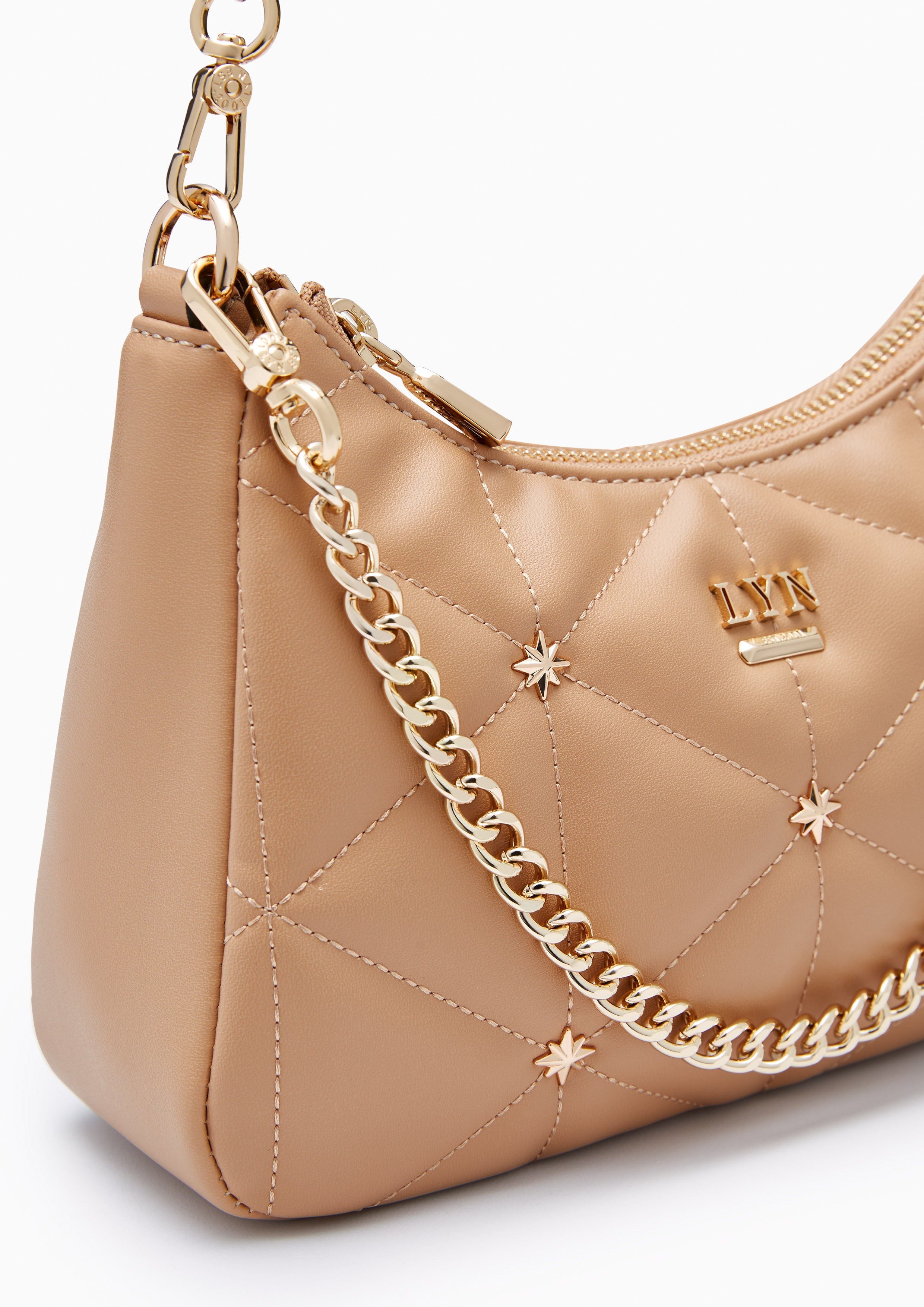 North Tricia Star Quilted Shoulder Bag - Light Brown