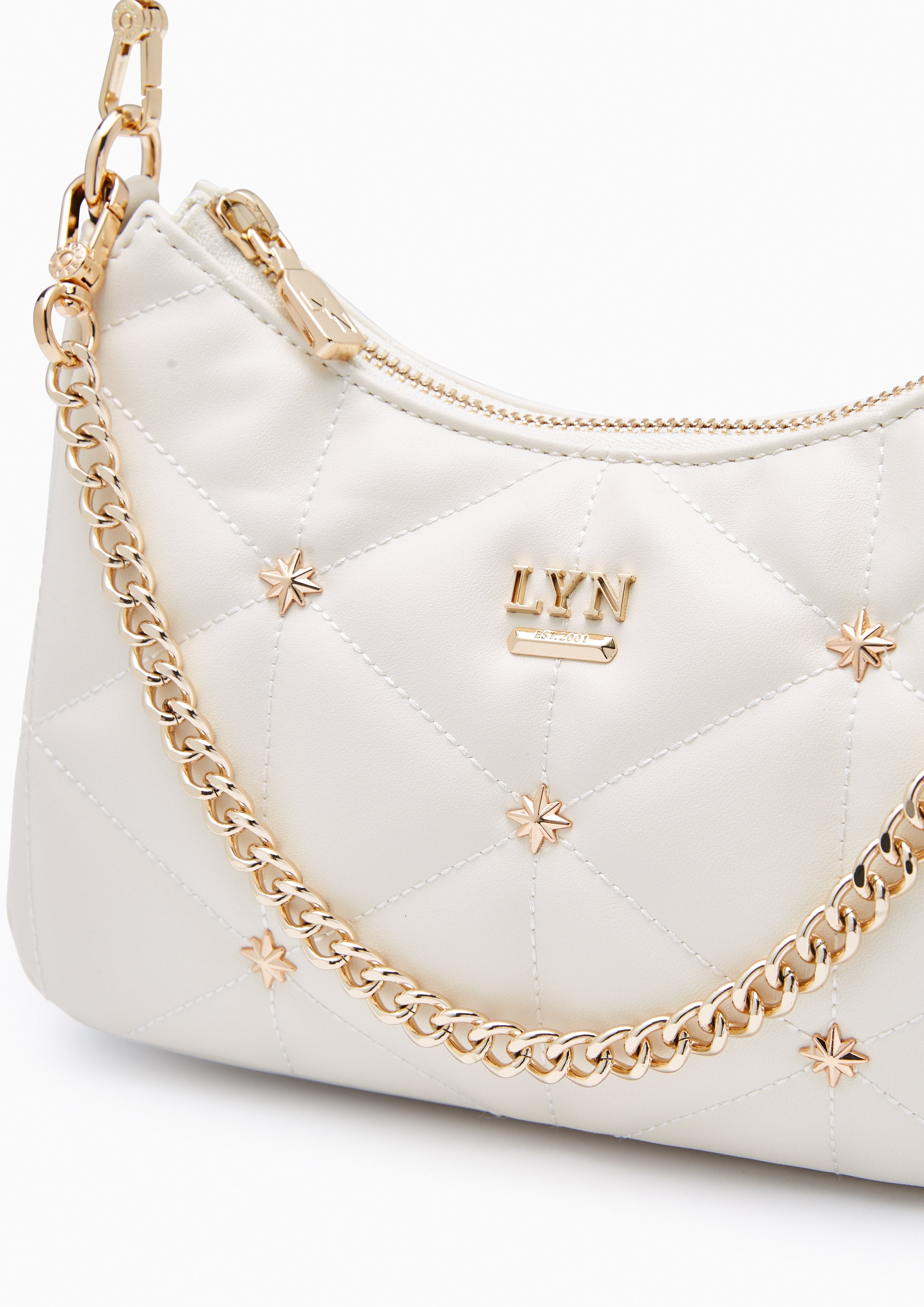 North Tricia Star Quilted Shoulder Bag - Ivory