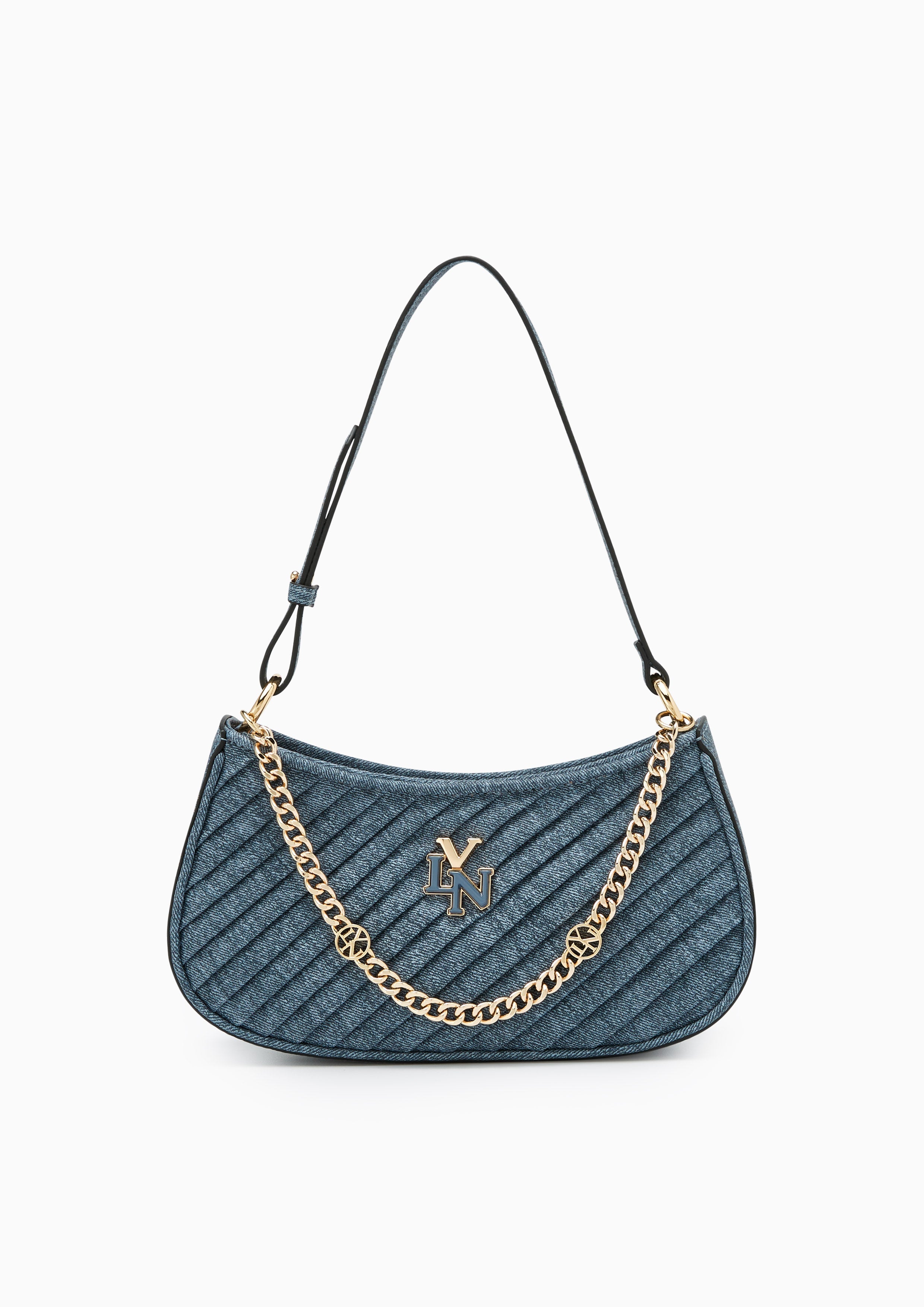 Pleat Brighton Shoulder Bag - Blue Variation 2