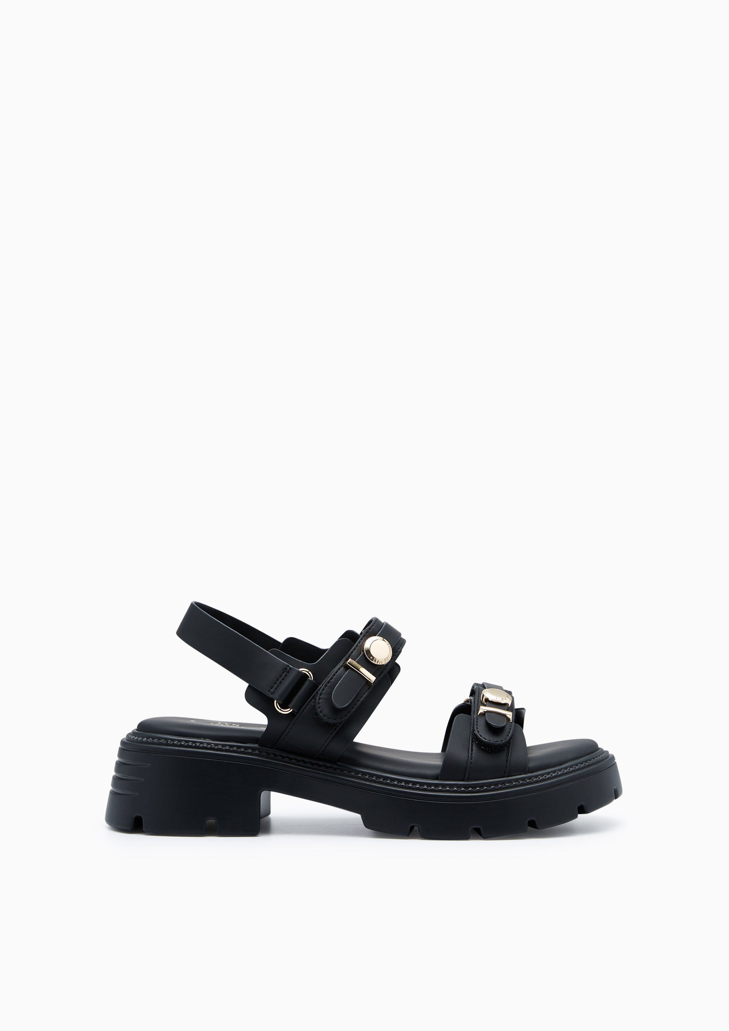 Anderson Platform Flats And Sandals - Black