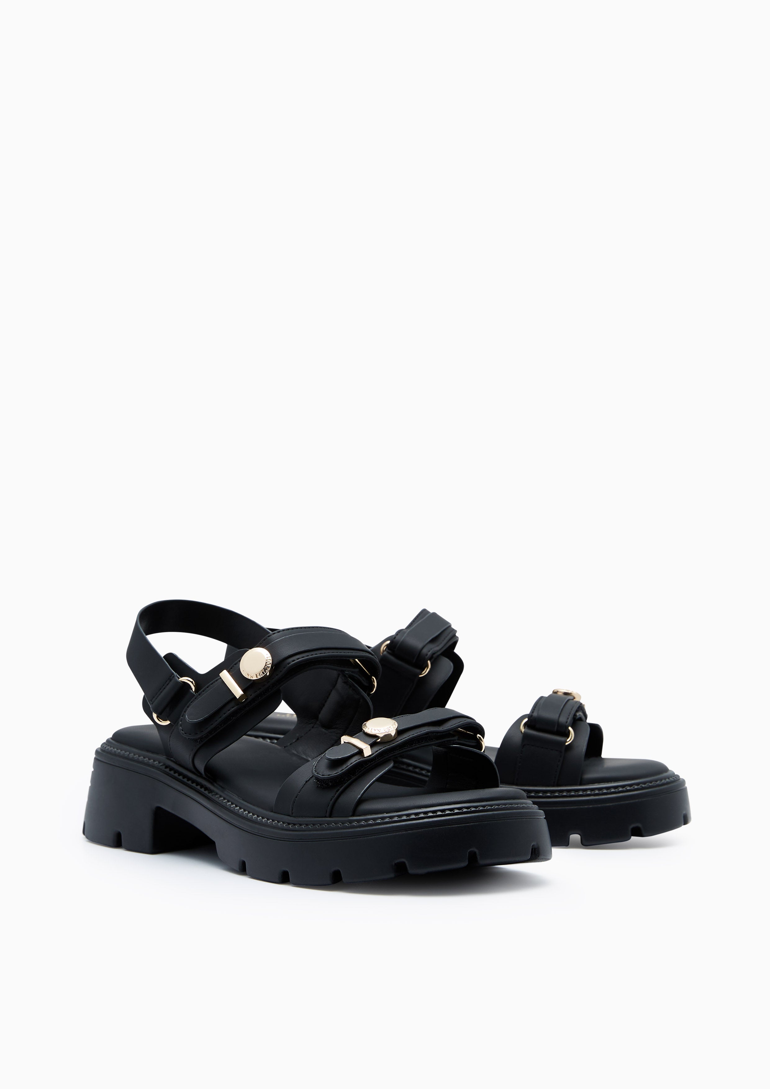 Anderson Platform Flats And Sandals - Black