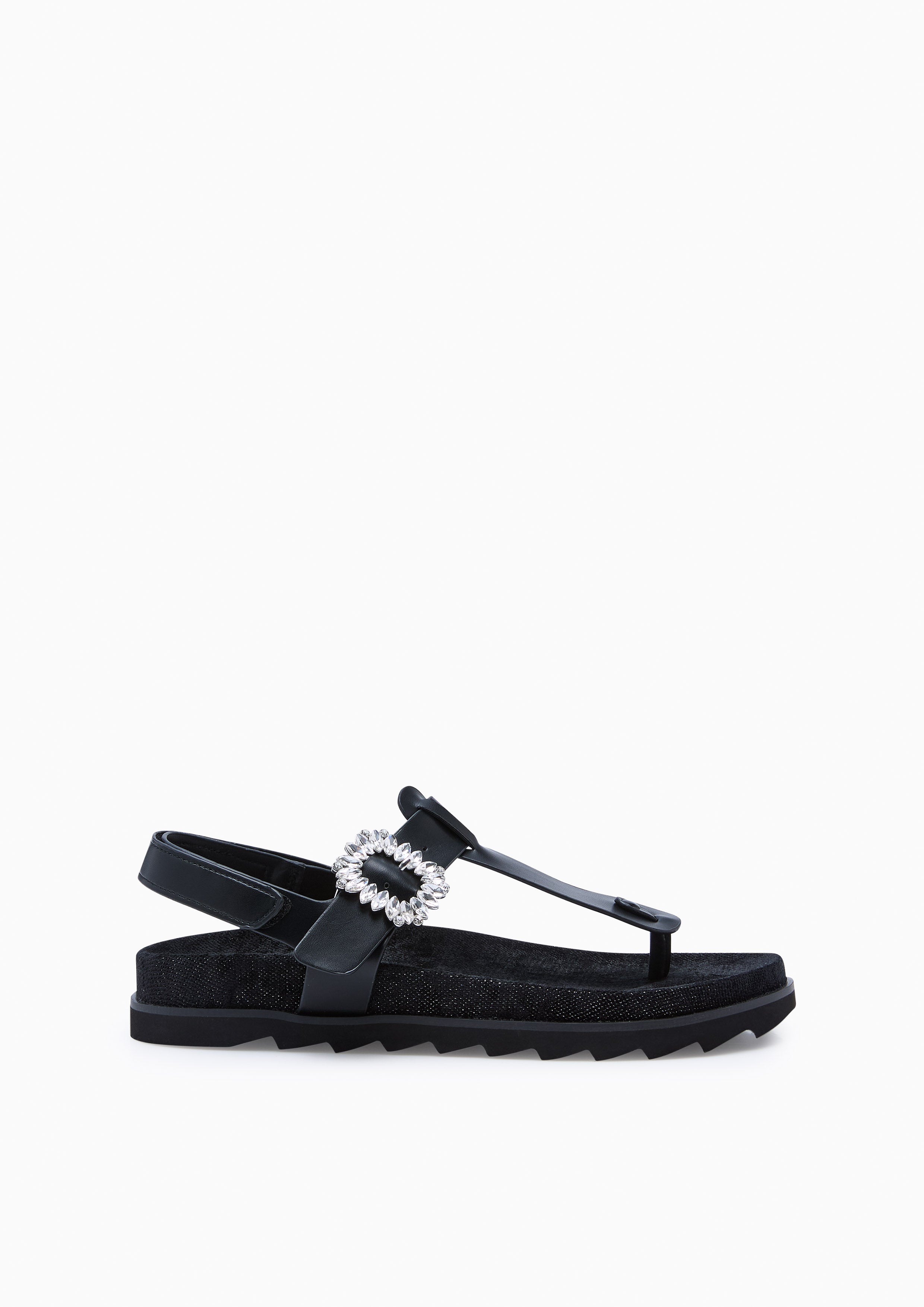 Veeni Thong Flats And Sandals - Black