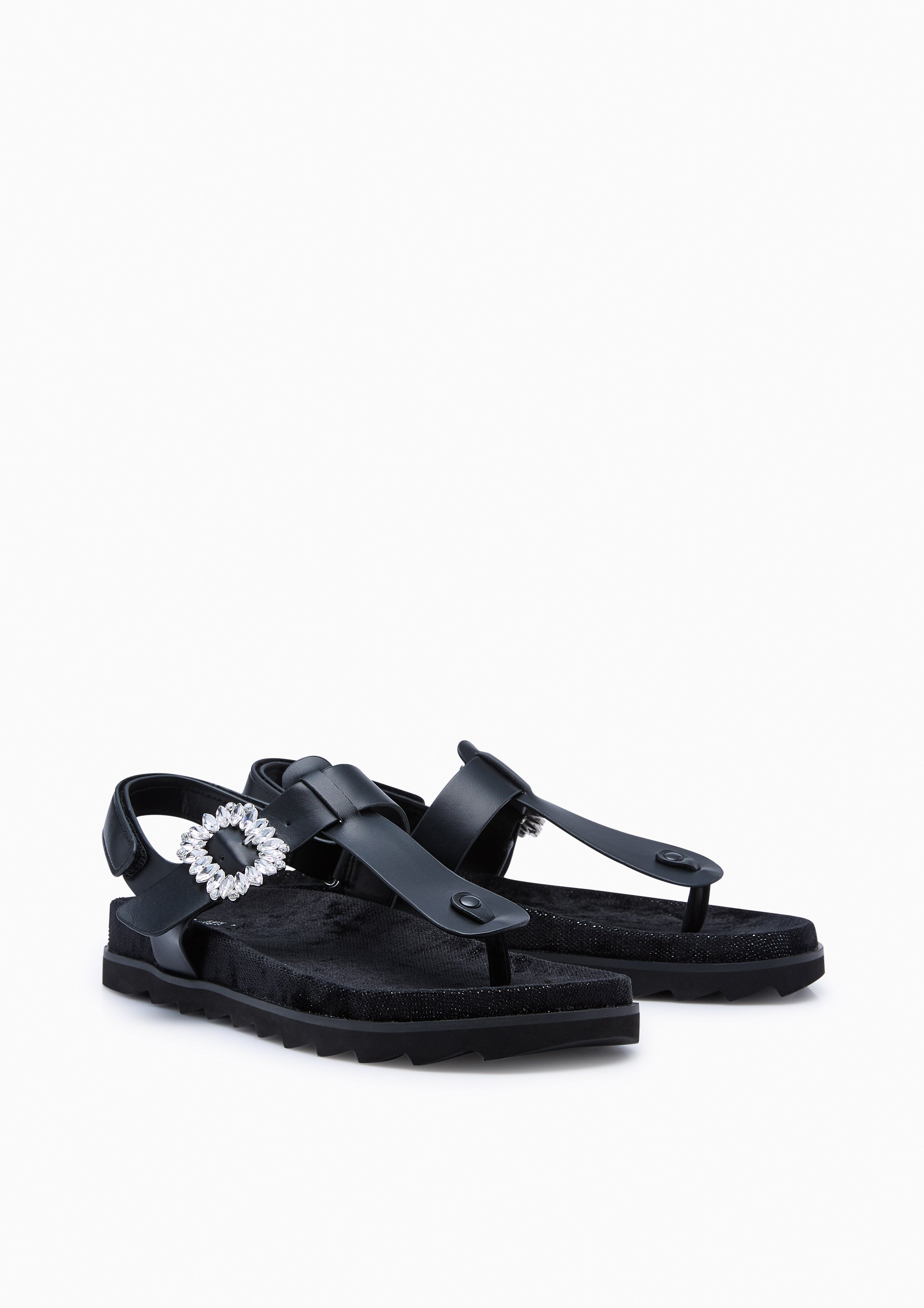 Veeni Thong Flats And Sandals - Black