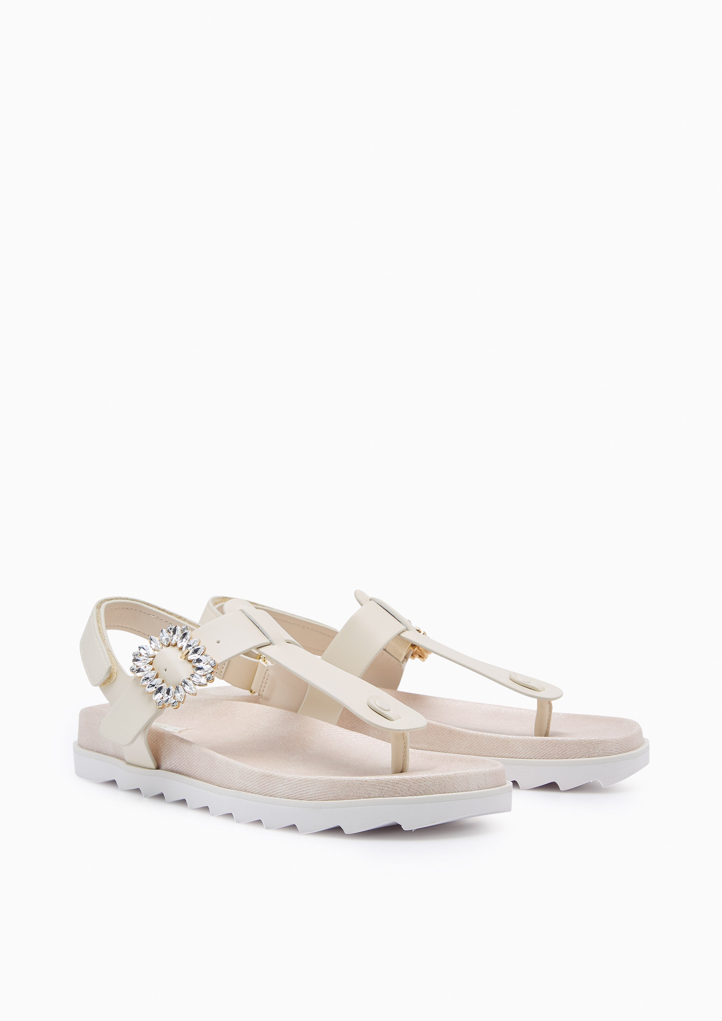 Veeni Thong Flats And Sandals - Ivory