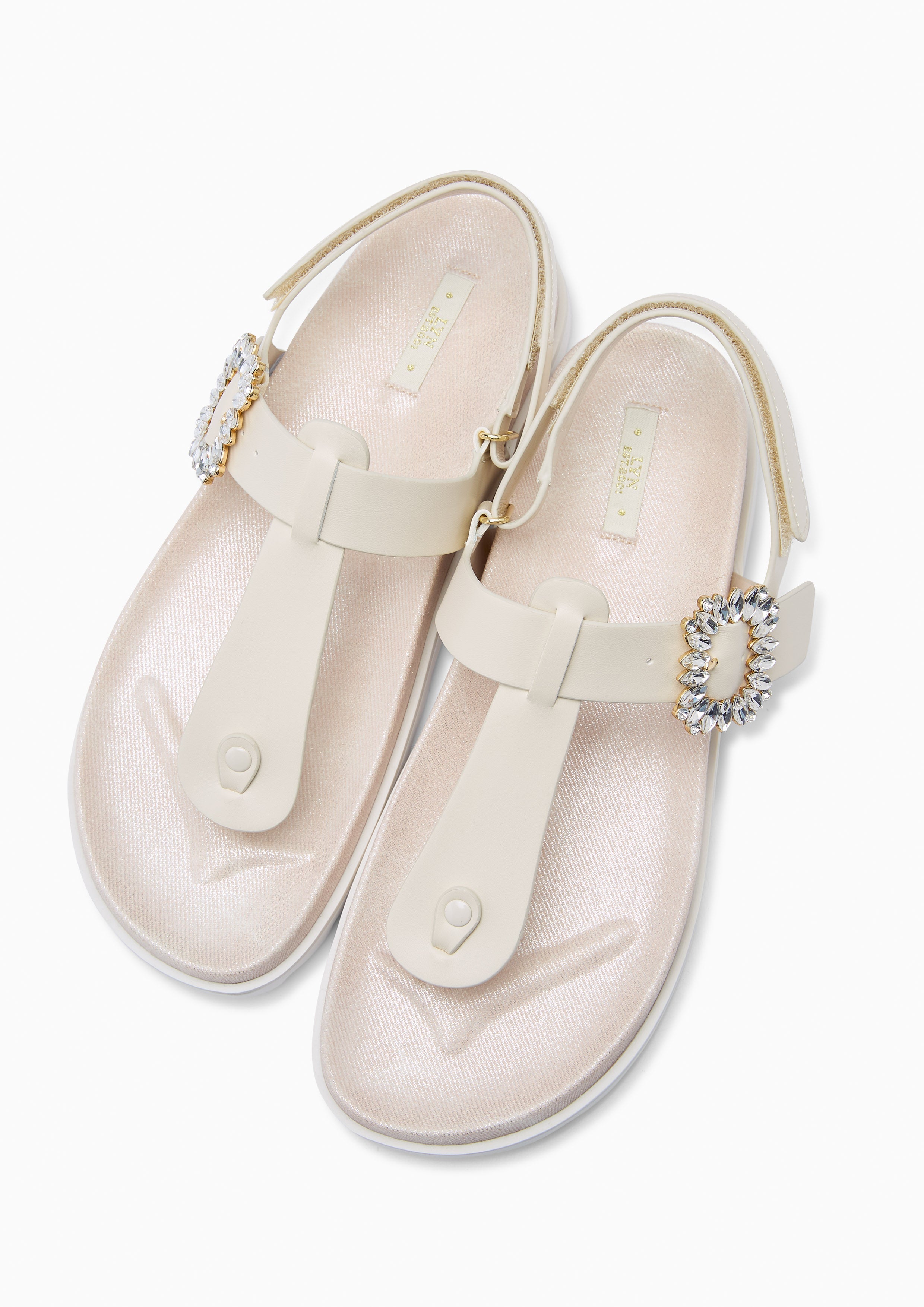 Veeni Thong Flats And Sandals - Ivory